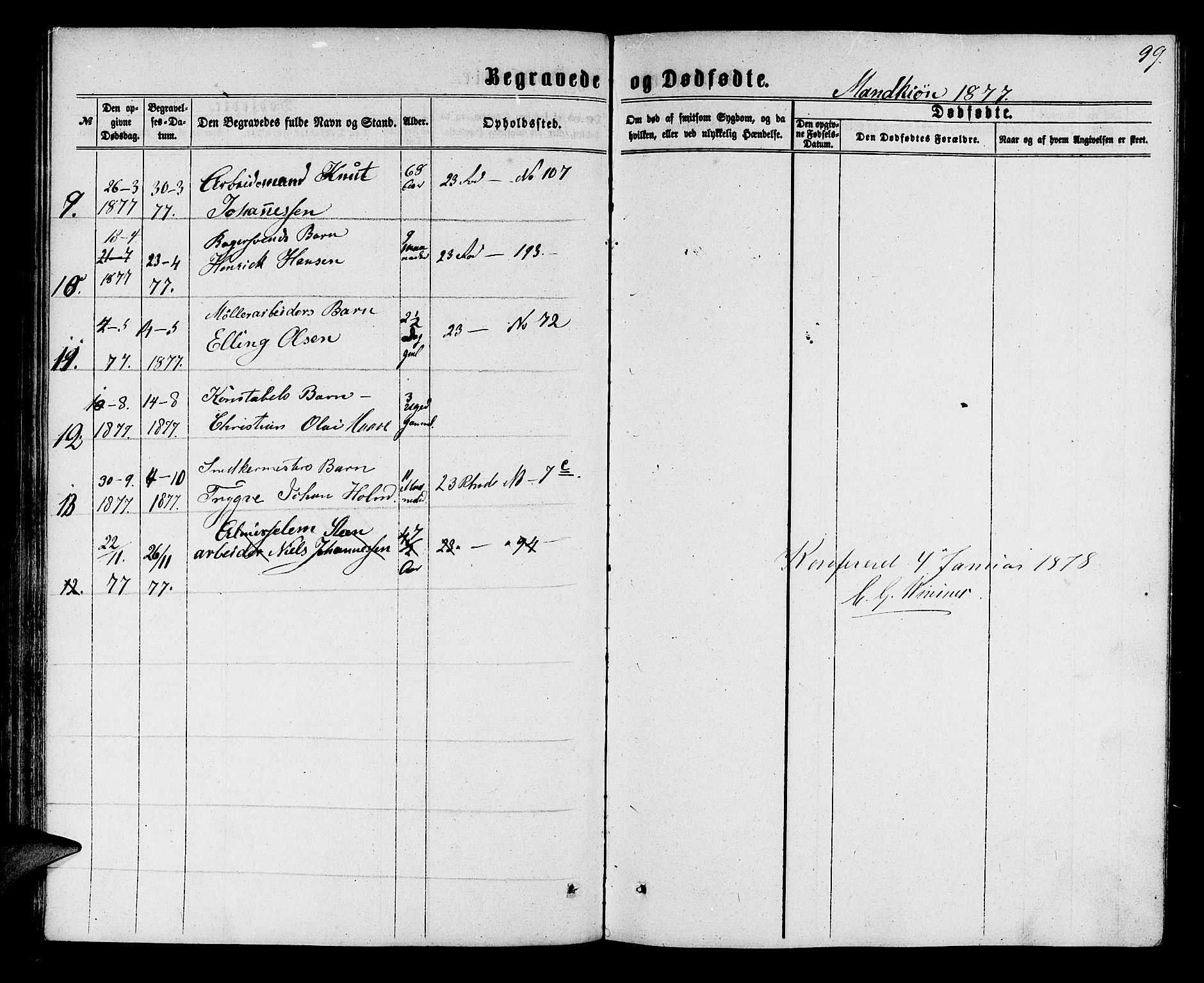 Mariakirken Sokneprestembete, SAB/A-76901/H/Hab/L0003: Parish register (copy) no. A 3, 1862-1877, p. 99