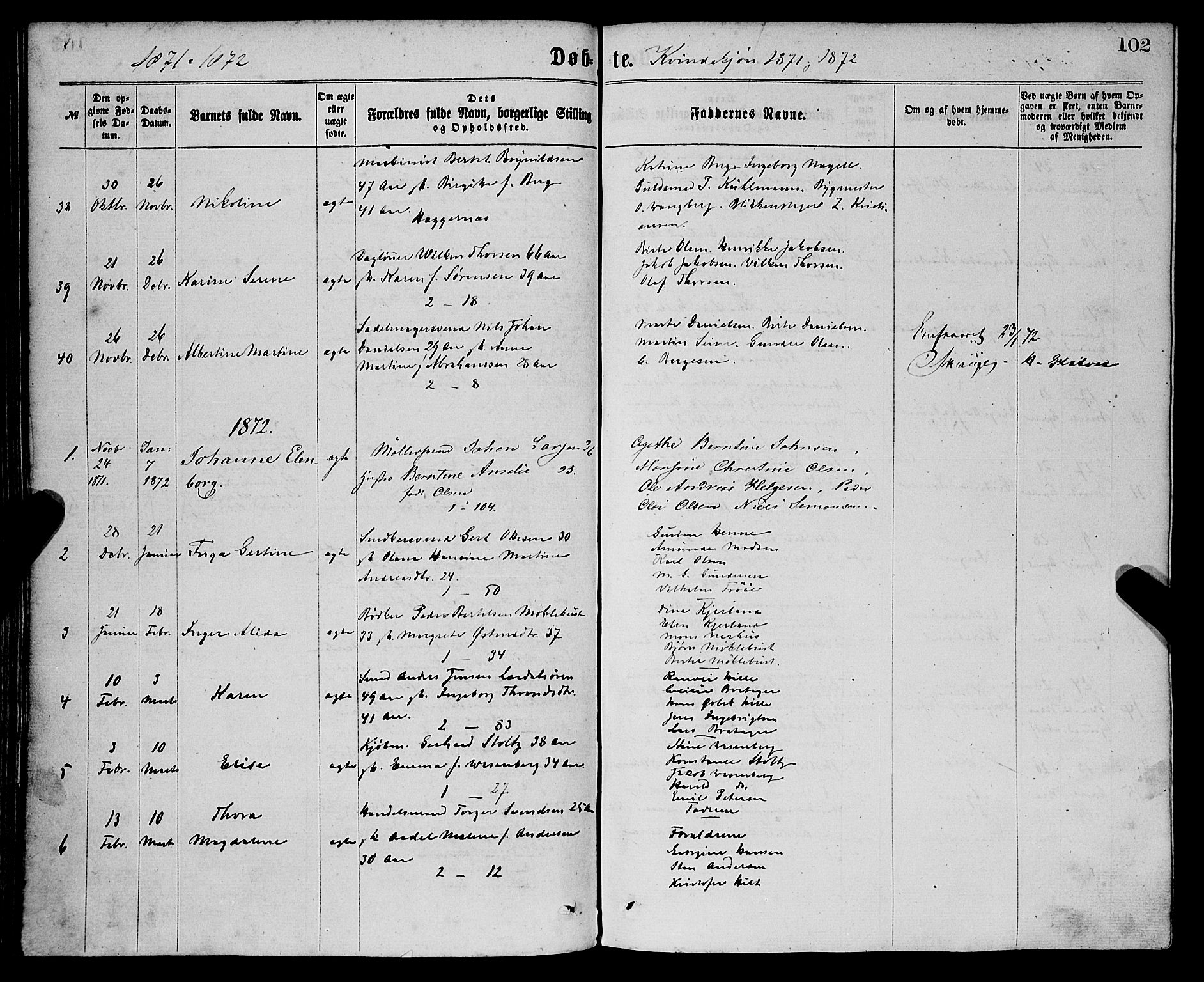 Sandviken Sokneprestembete, SAB/A-77601/H/Ha/L0001: Parish register (official) no. A 1, 1867-1877, p. 102