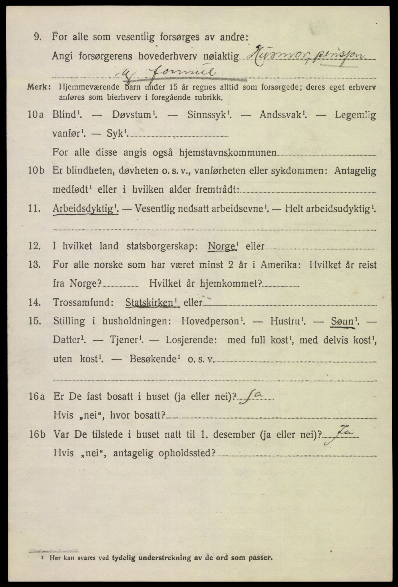 SAK, 1920 census for Evje, 1920, p. 1573