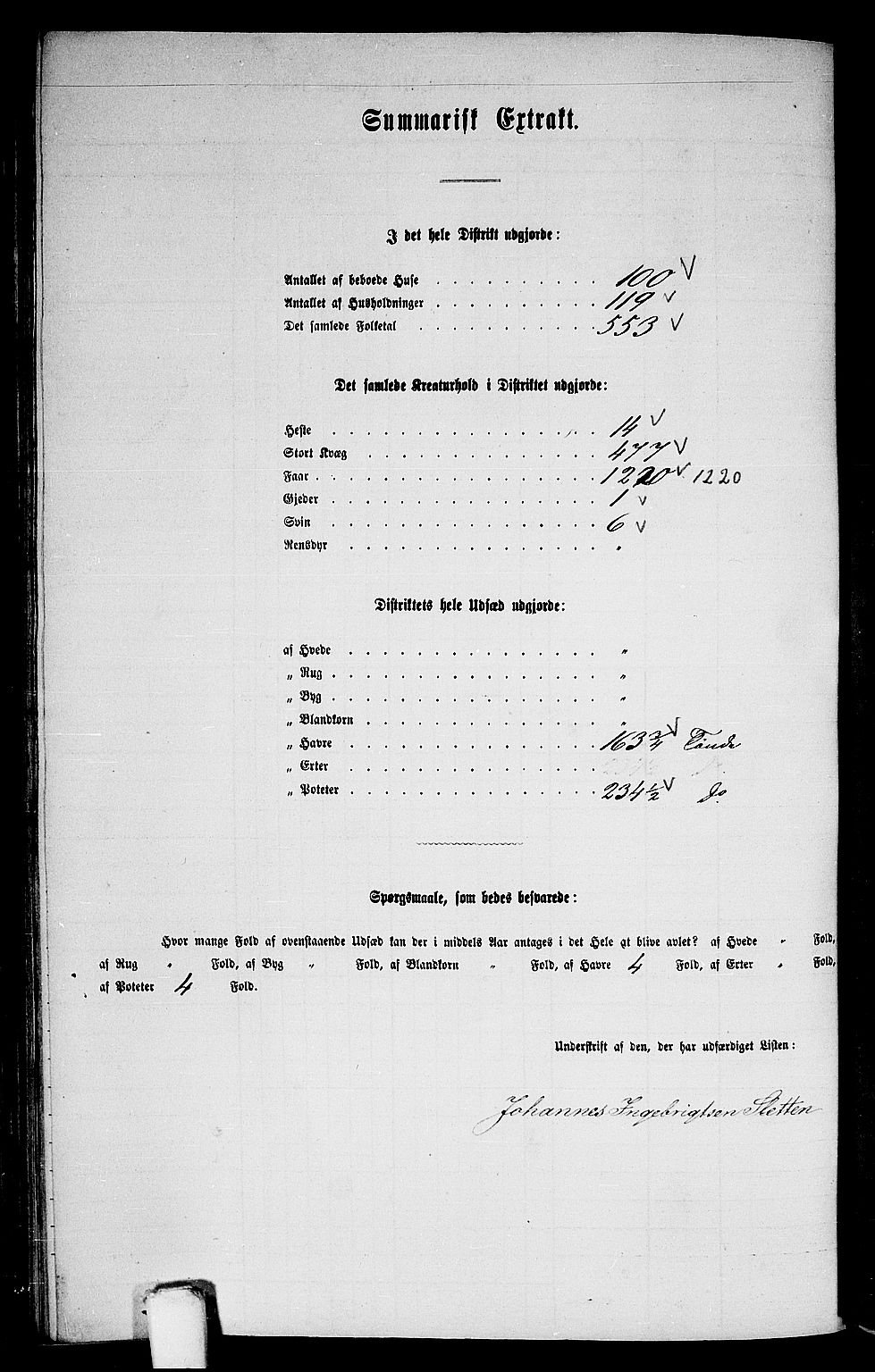 RA, 1865 census for Lindås, 1865, p. 275