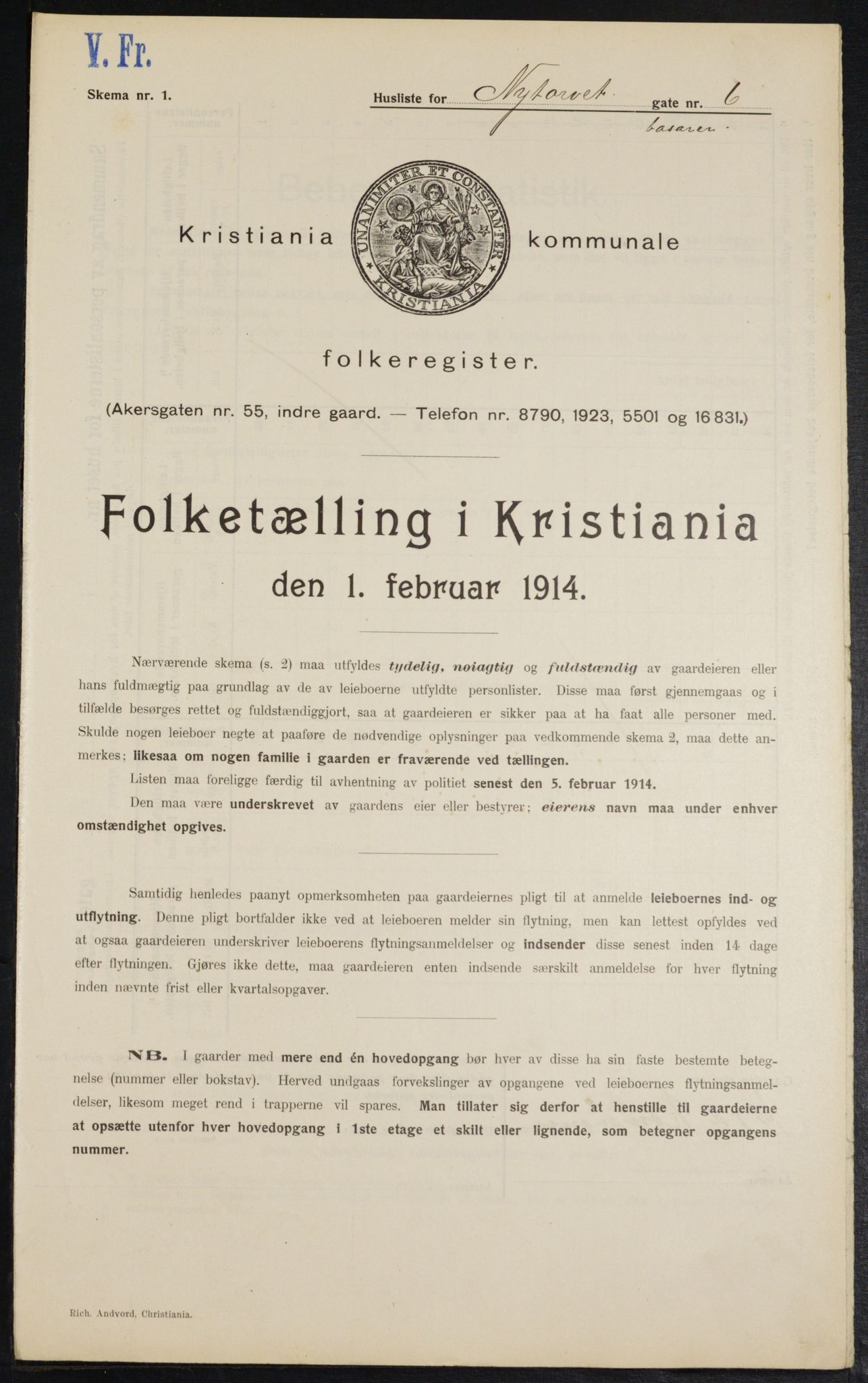 OBA, Municipal Census 1914 for Kristiania, 1914, p. 74135