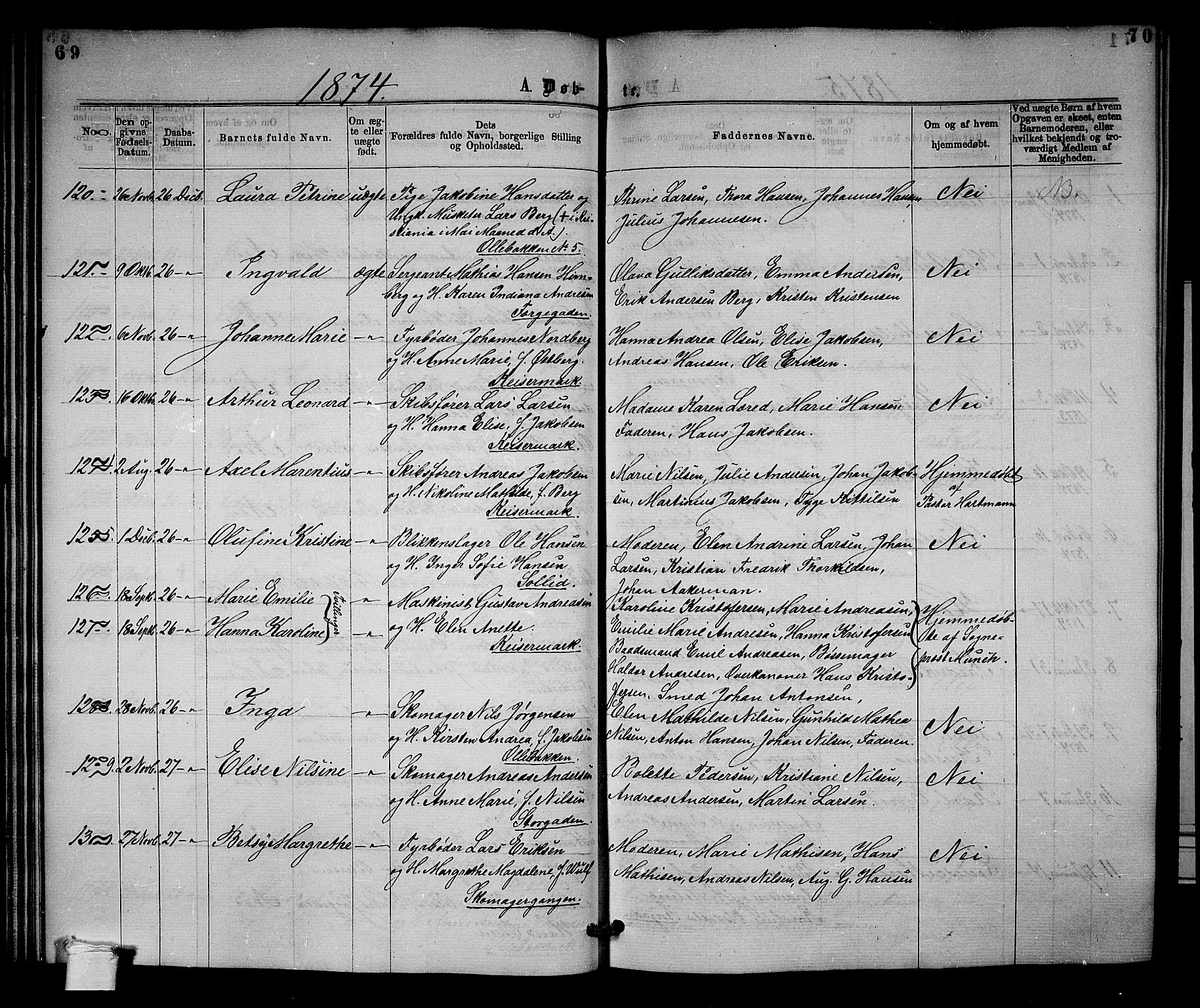 Horten kirkebøker, AV/SAKO-A-348/G/Ga/L0003: Parish register (copy) no. 3, 1872-1877, p. 69-70
