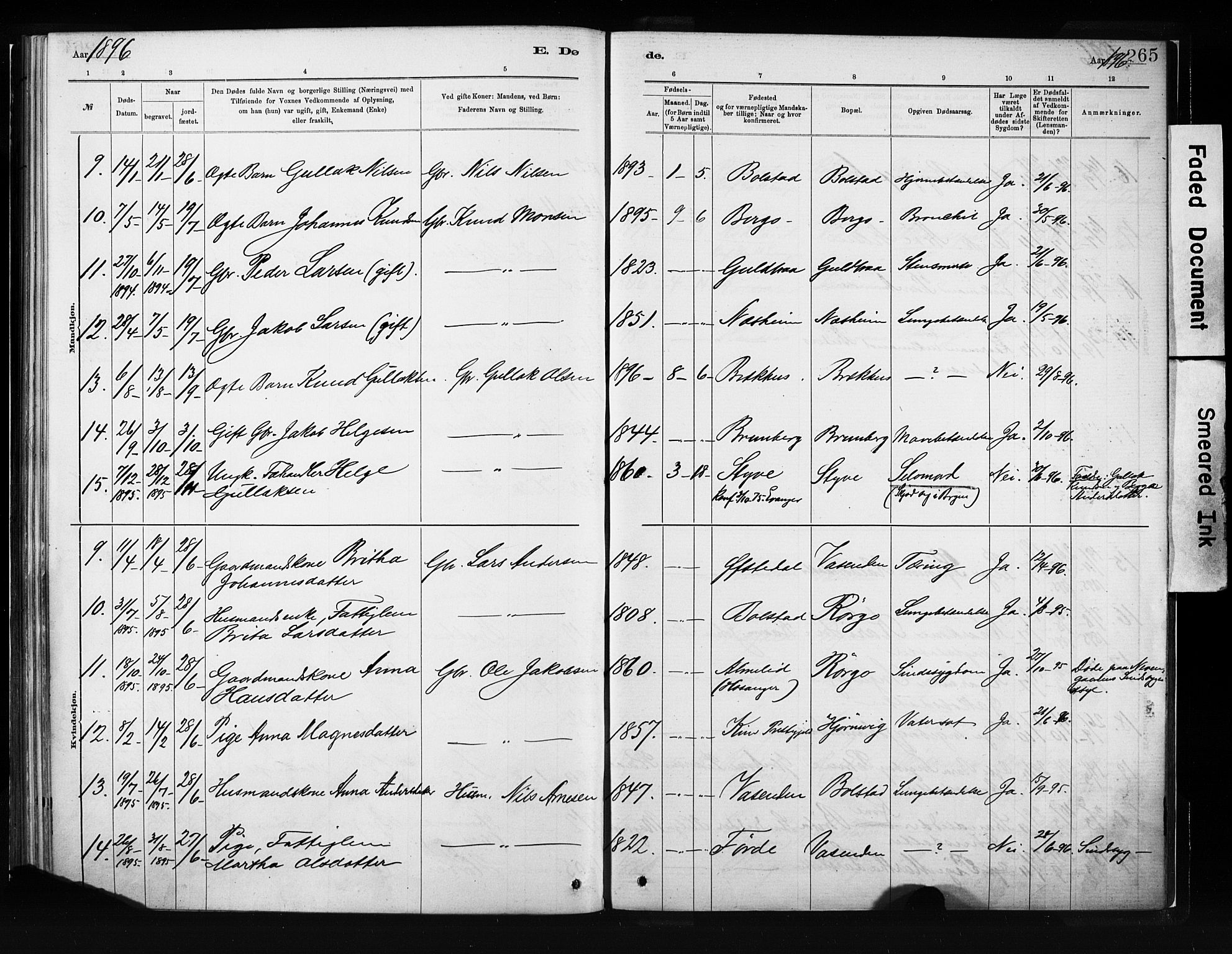 Evanger sokneprestembete, SAB/A-99924: Parish register (official) no. A 1, 1877-1899, p. 265