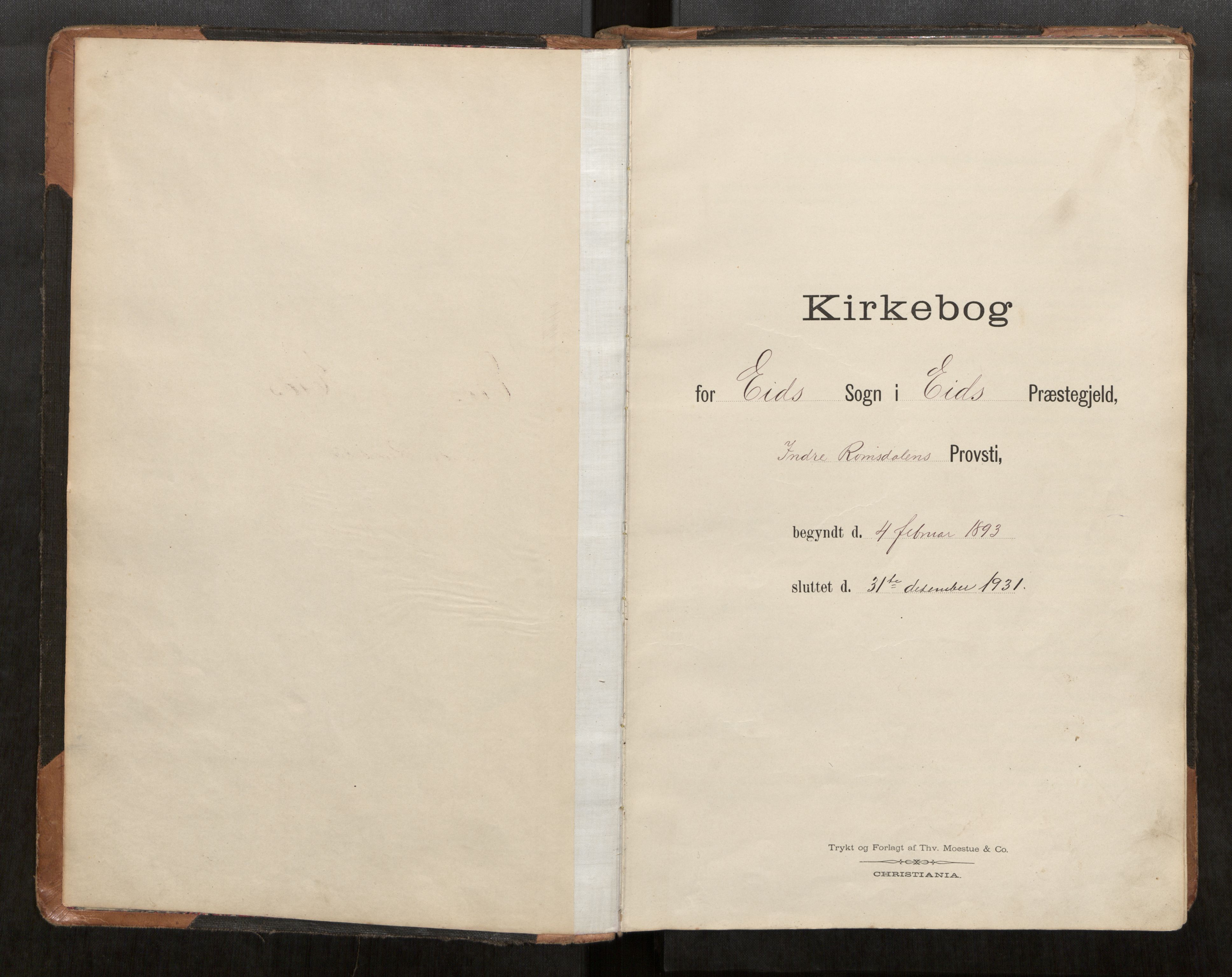 Ministerialprotokoller, klokkerbøker og fødselsregistre - Møre og Romsdal, AV/SAT-A-1454/542/L0561: Parish register (copy) no. 542C03, 1893-1931