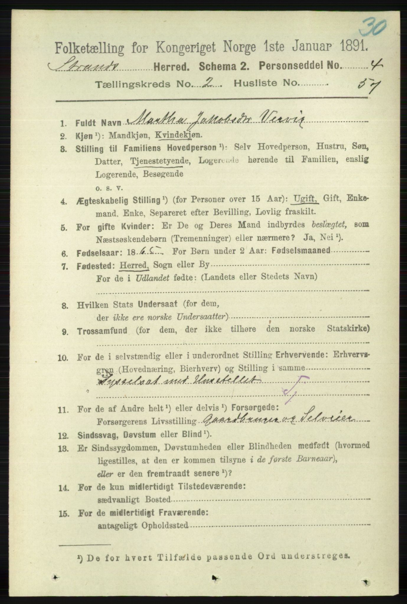 RA, 1891 census for 1130 Strand, 1891, p. 453