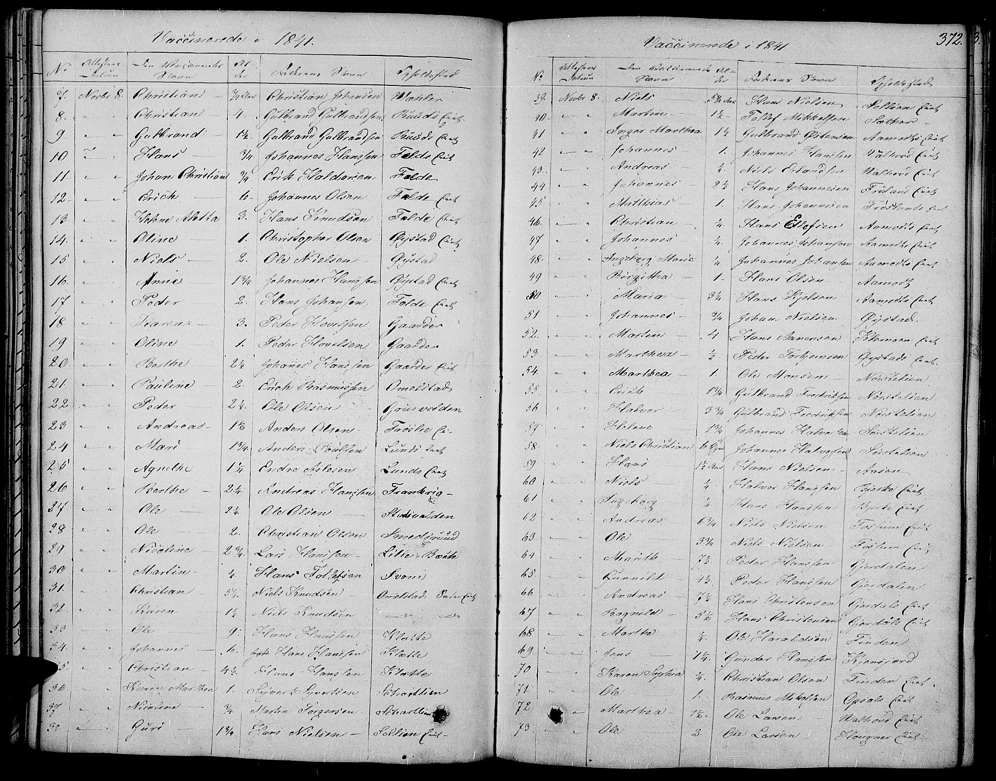 Land prestekontor, AV/SAH-PREST-120/H/Ha/Haa/L0008: Parish register (official) no. 8, 1830-1846, p. 372