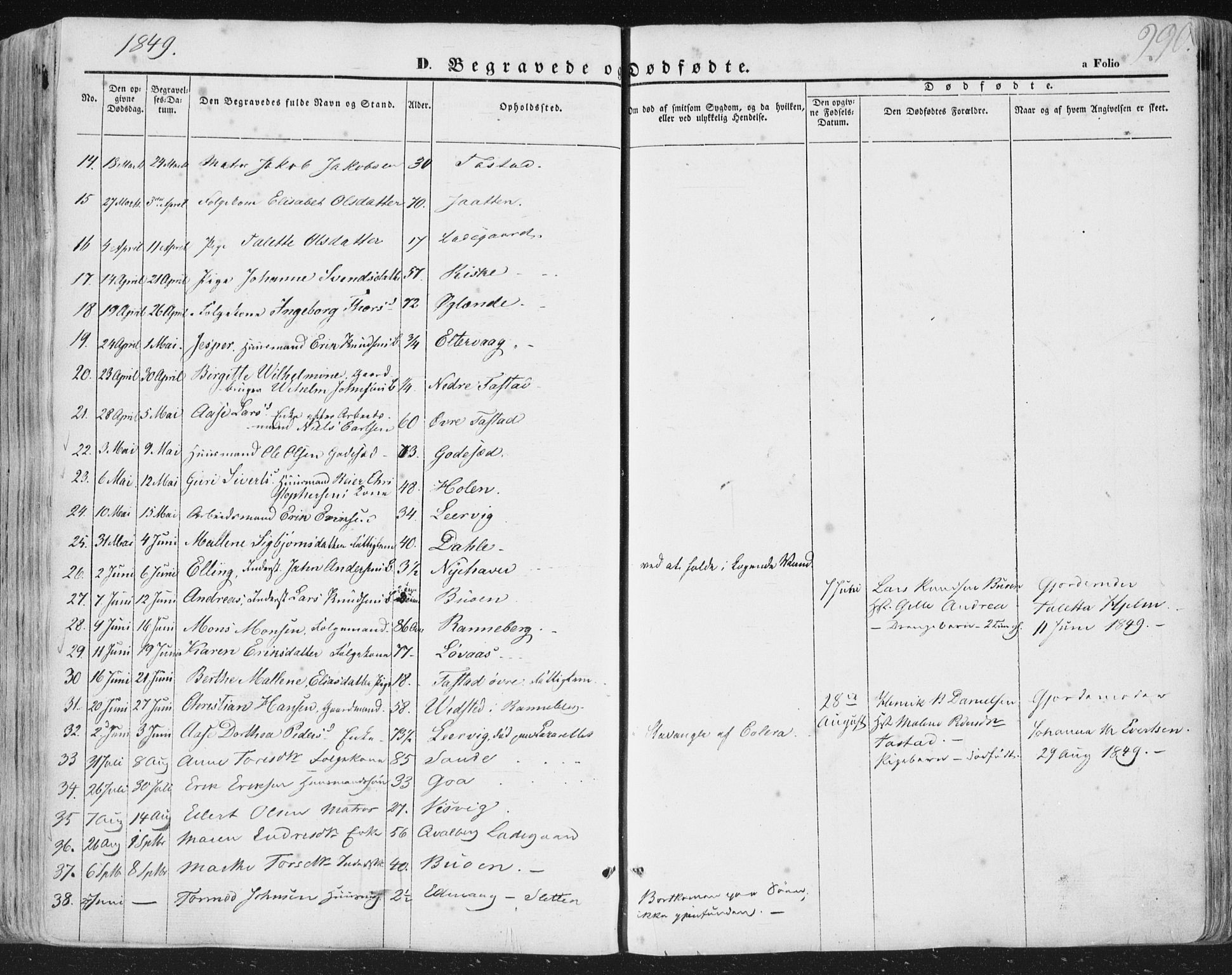 Hetland sokneprestkontor, AV/SAST-A-101826/30/30BA/L0002: Parish register (official) no. A 2, 1849-1869, p. 290