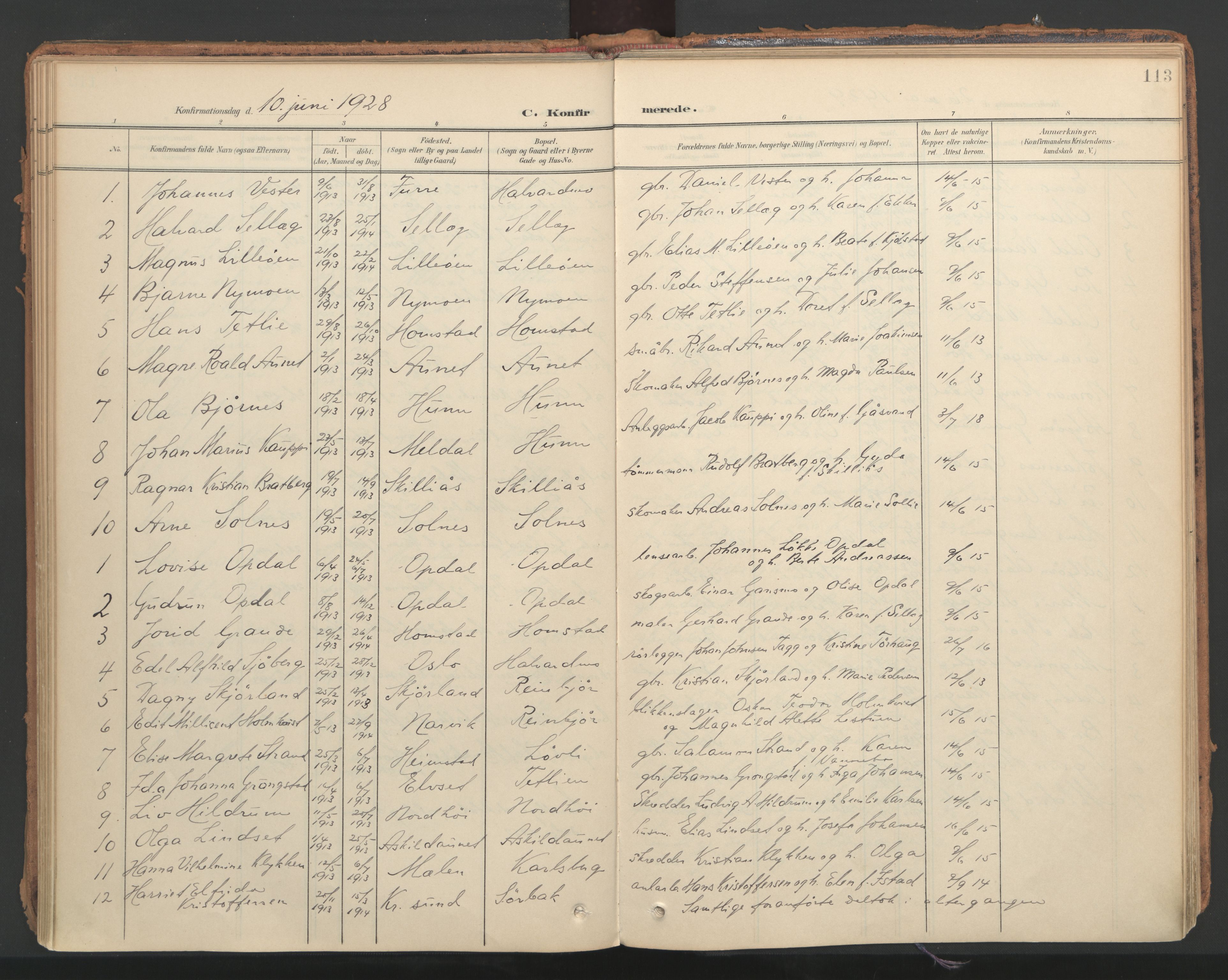 Ministerialprotokoller, klokkerbøker og fødselsregistre - Nord-Trøndelag, AV/SAT-A-1458/766/L0564: Parish register (official) no. 767A02, 1900-1932, p. 113