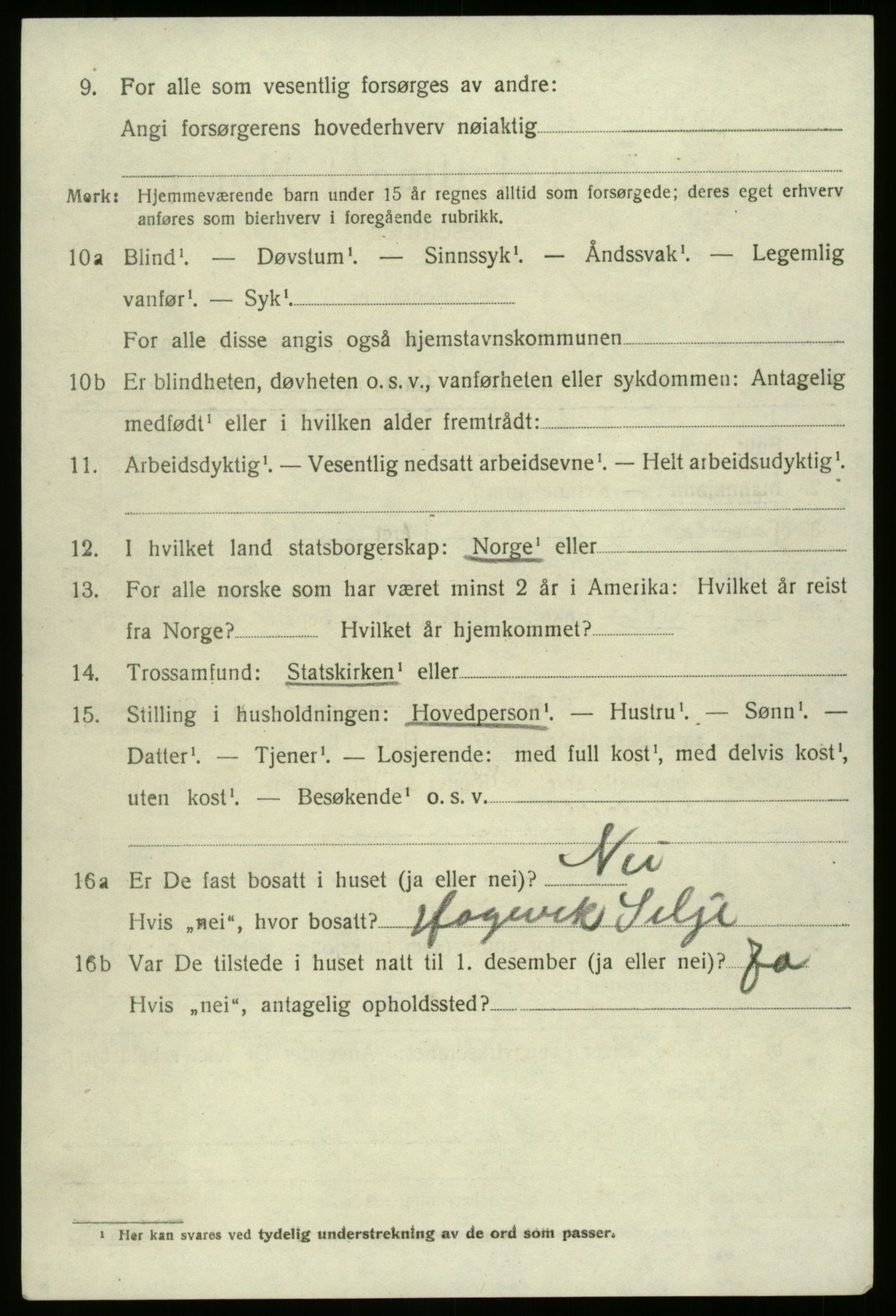 SAB, 1920 census for Bremanger, 1920, p. 1609