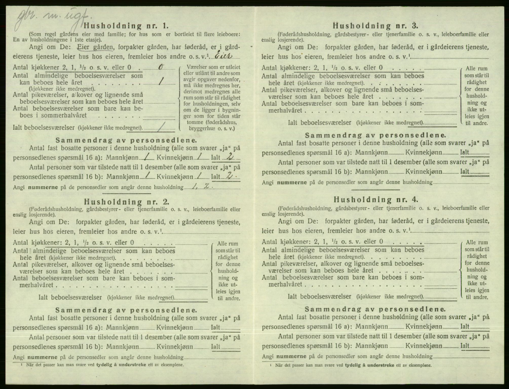 SAB, 1920 census for Evanger, 1920, p. 652