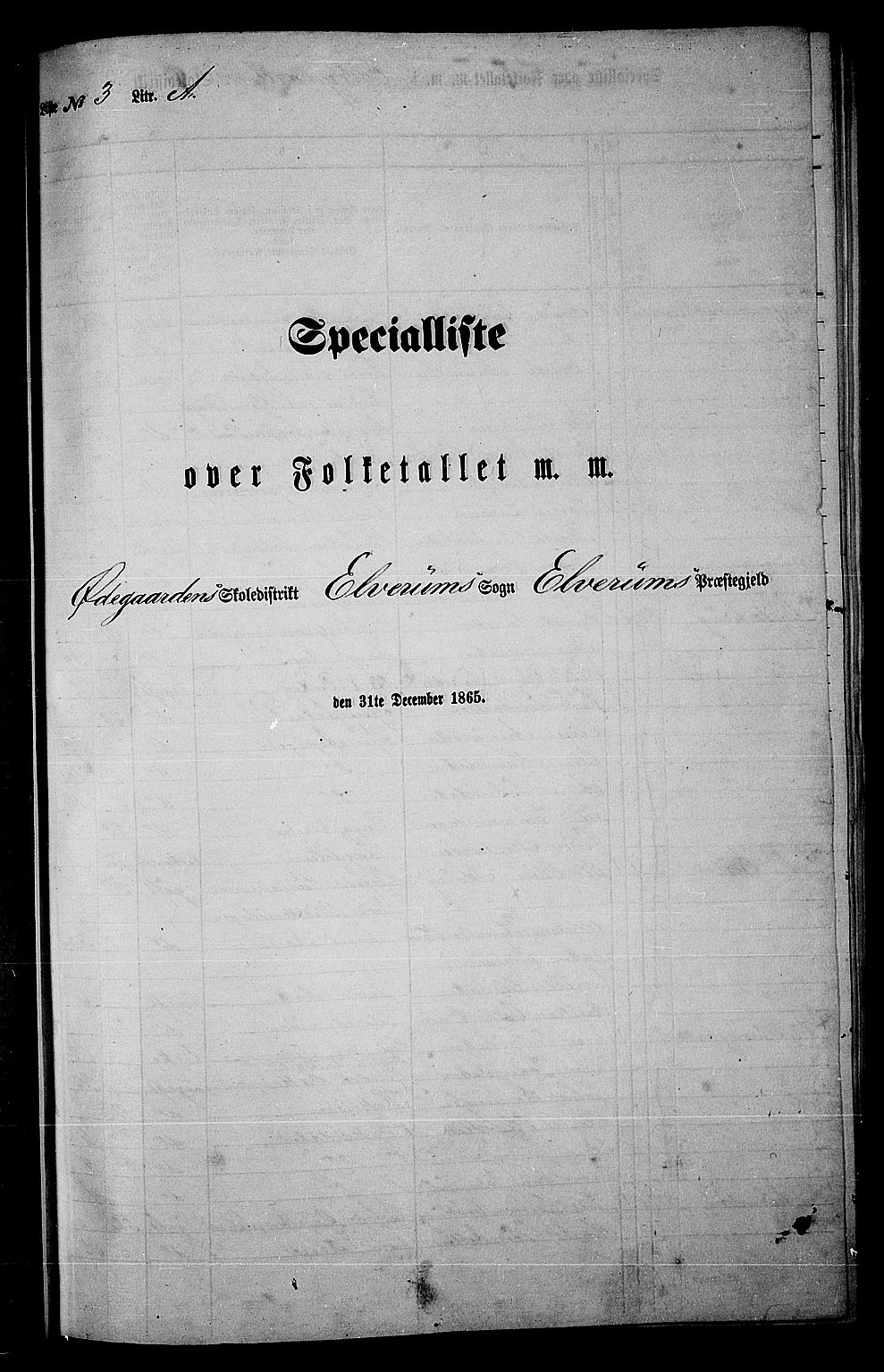 RA, 1865 census for Elverum, 1865, p. 55