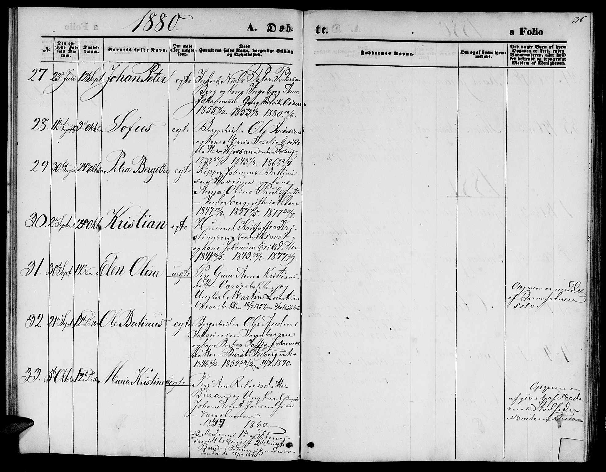 Ministerialprotokoller, klokkerbøker og fødselsregistre - Nord-Trøndelag, AV/SAT-A-1458/722/L0225: Parish register (copy) no. 722C01, 1871-1888, p. 36