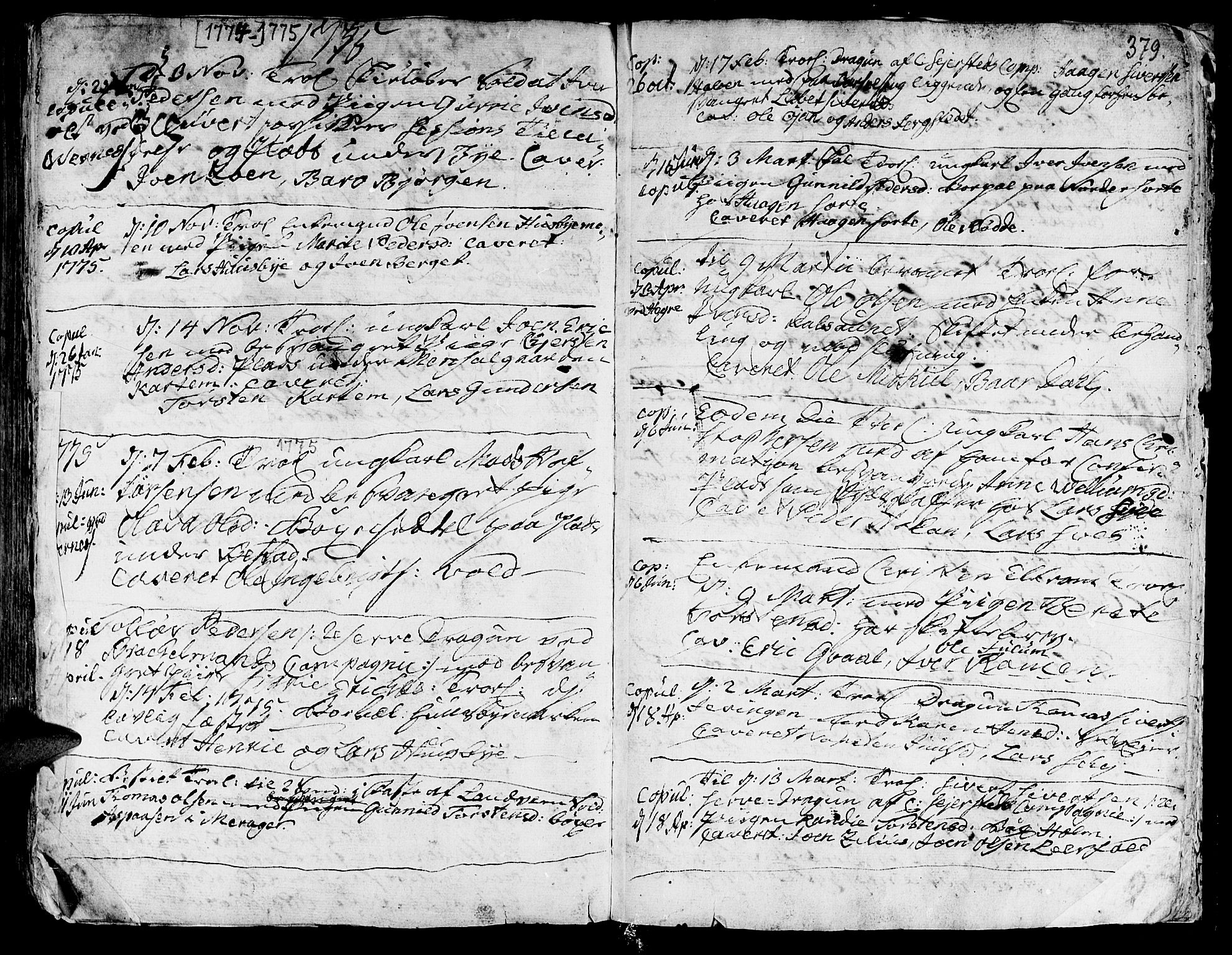 Ministerialprotokoller, klokkerbøker og fødselsregistre - Nord-Trøndelag, SAT/A-1458/709/L0057: Parish register (official) no. 709A05, 1755-1780, p. 379