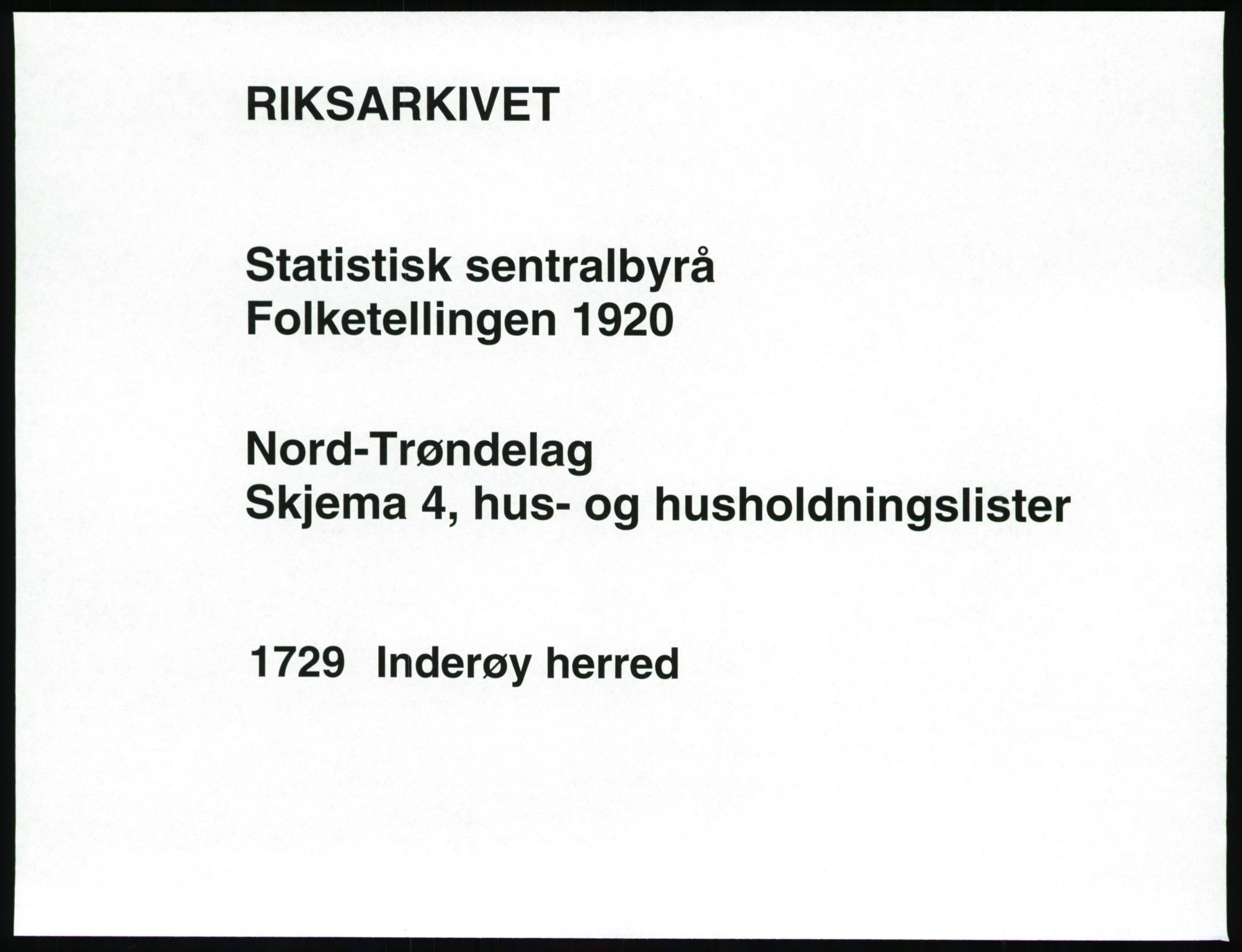 SAT, 1920 census for Inderøy, 1920, p. 37