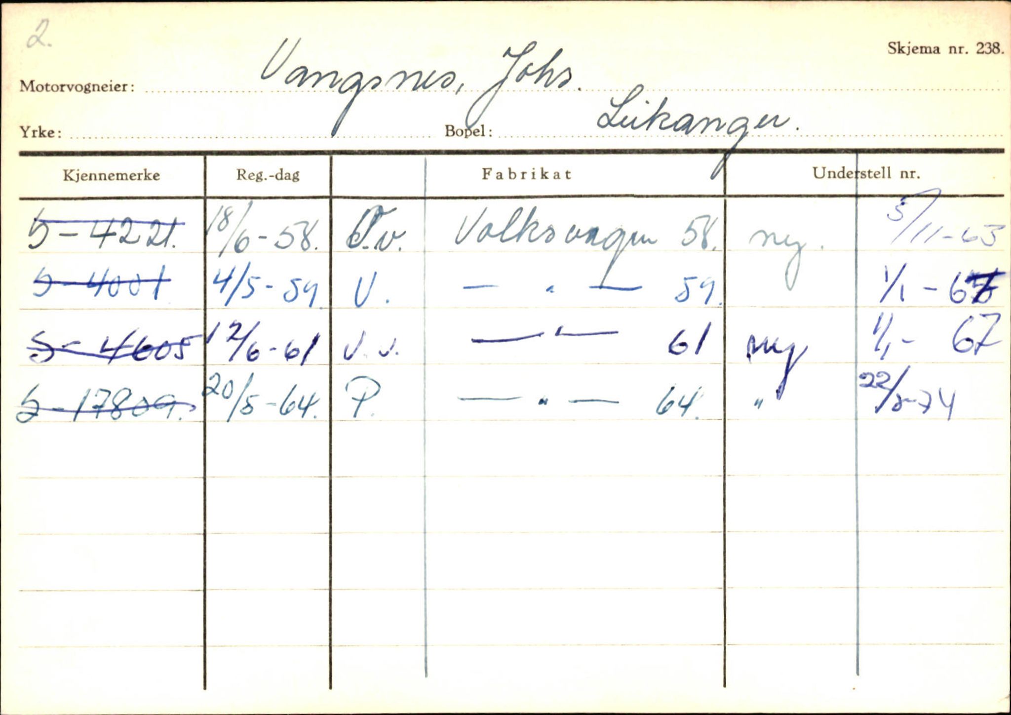 Statens vegvesen, Sogn og Fjordane vegkontor, AV/SAB-A-5301/4/F/L0126: Eigarregister Fjaler M-Å. Leikanger A-Å, 1945-1975, p. 2389