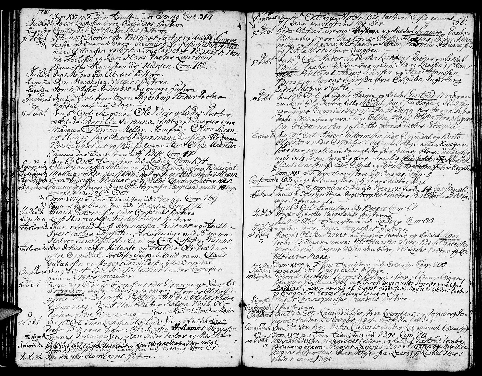 Gulen sokneprestembete, SAB/A-80201/H/Haa/Haaa/L0013: Parish register (official) no. A 13, 1776-1787, p. 56