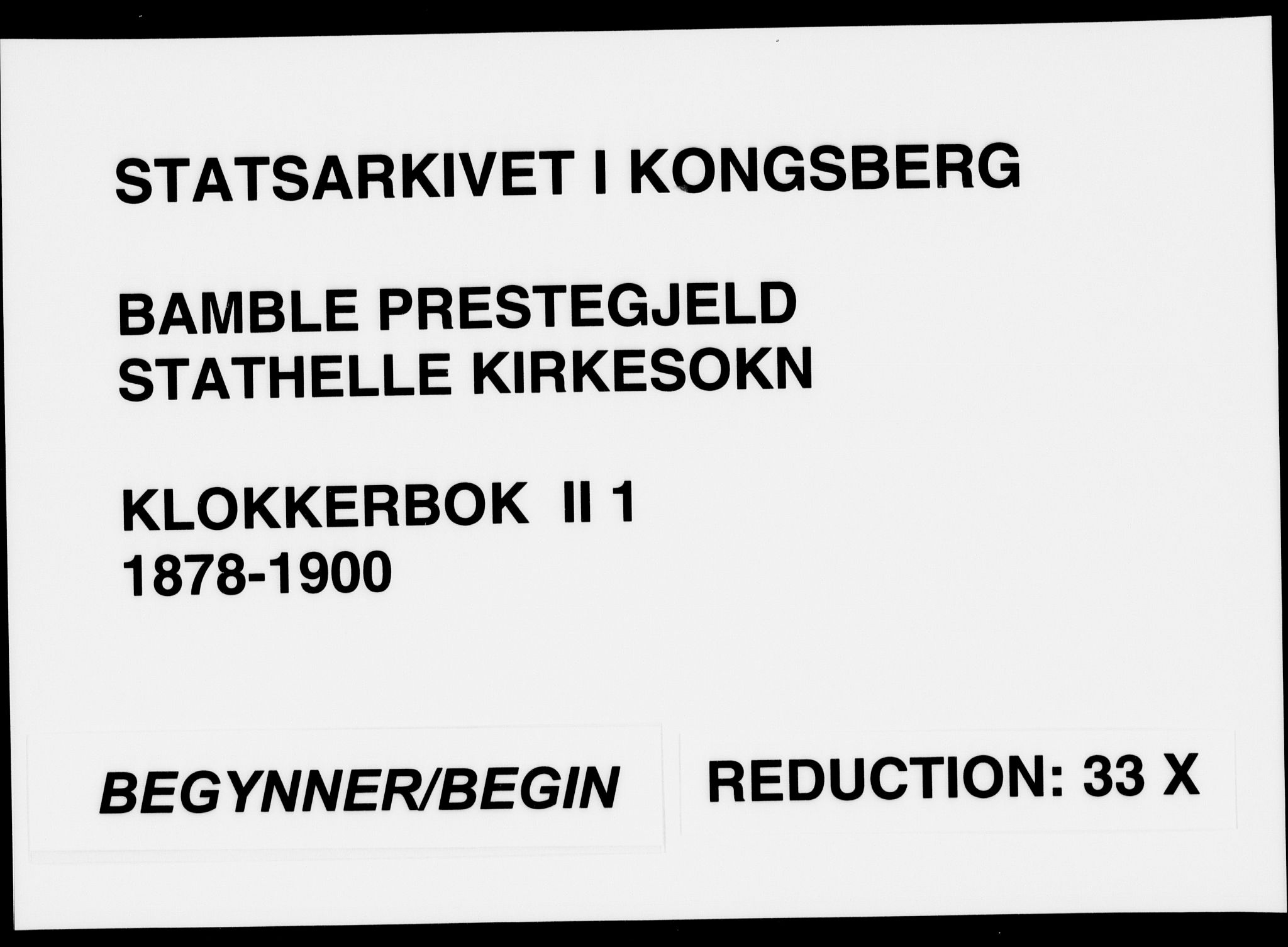 Bamble kirkebøker, AV/SAKO-A-253/G/Gb/L0001: Parish register (copy) no. II 1, 1878-1900