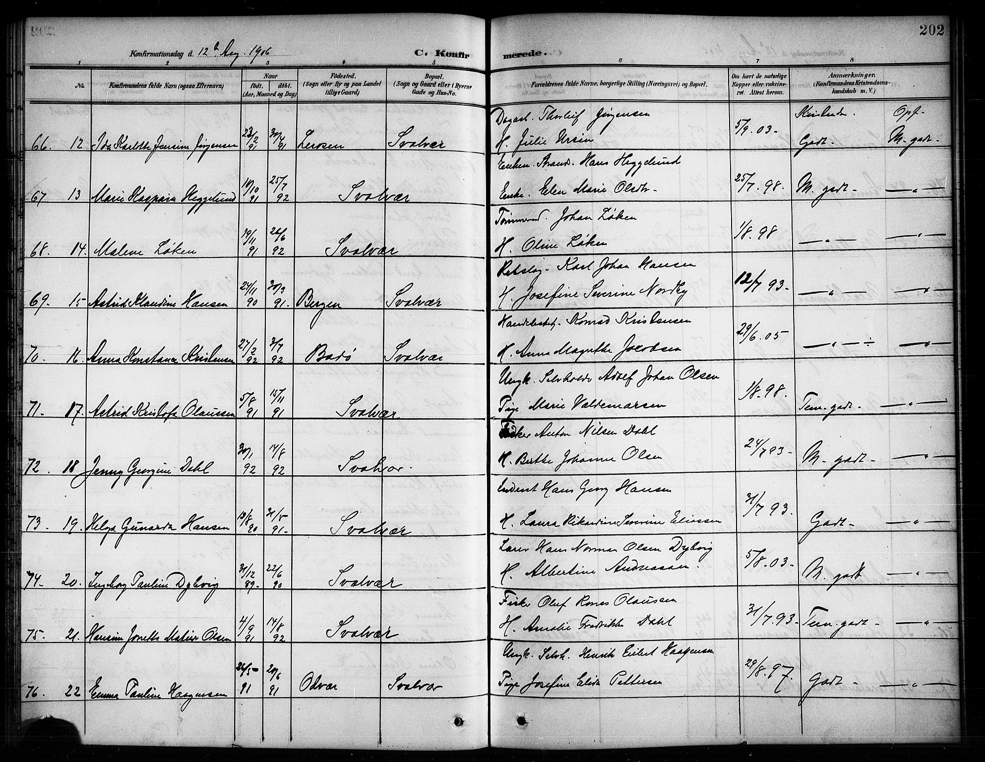 Ministerialprotokoller, klokkerbøker og fødselsregistre - Nordland, AV/SAT-A-1459/874/L1078: Parish register (copy) no. 874C07, 1900-1907, p. 202