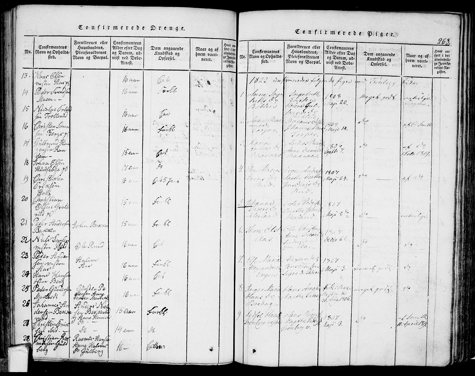 Eidsberg prestekontor Kirkebøker, SAO/A-10905/F/Fa/L0007: Parish register (official) no. I 7, 1814-1832, p. 268