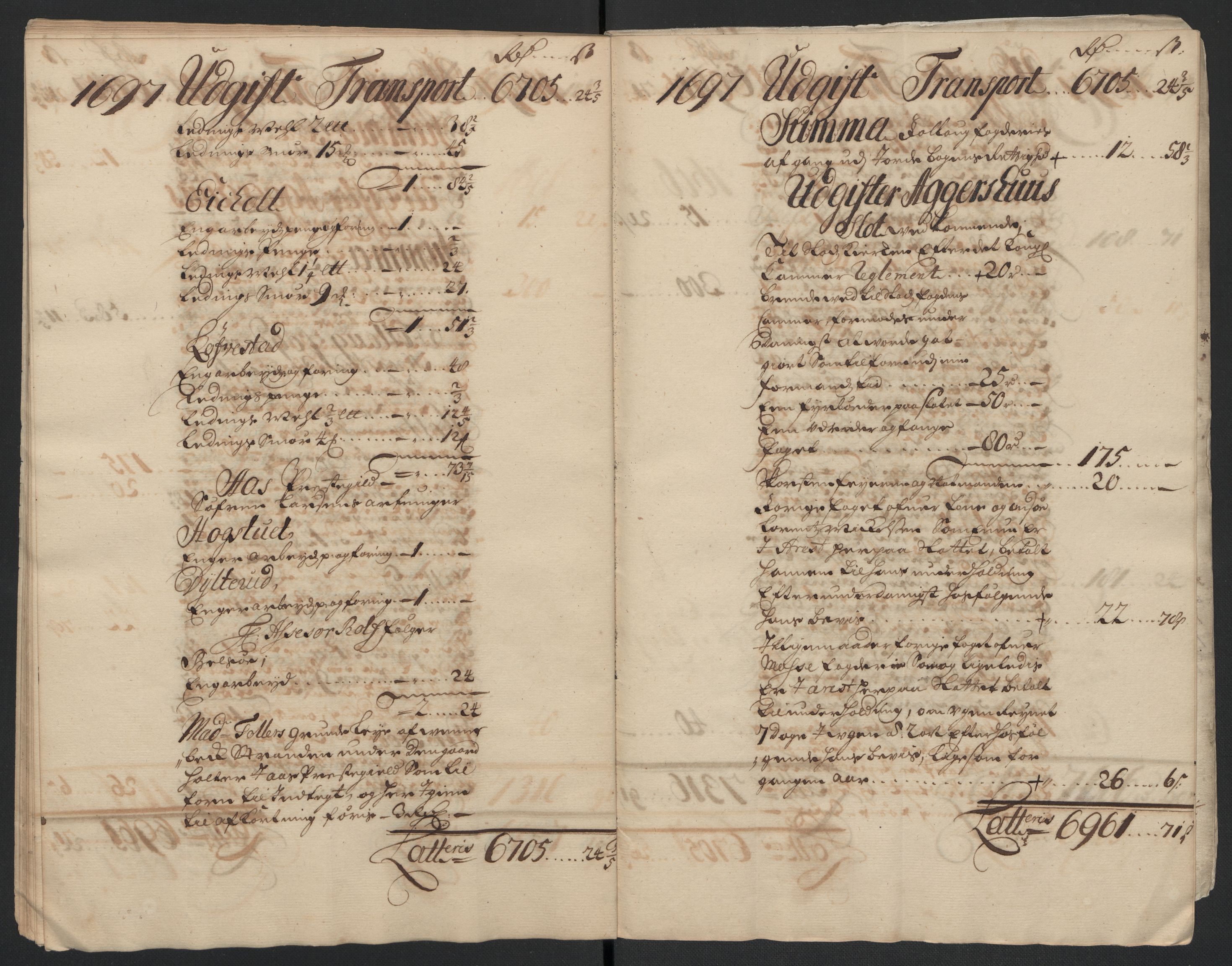 Rentekammeret inntil 1814, Reviderte regnskaper, Fogderegnskap, AV/RA-EA-4092/R10/L0440: Fogderegnskap Aker og Follo, 1696-1697, p. 253