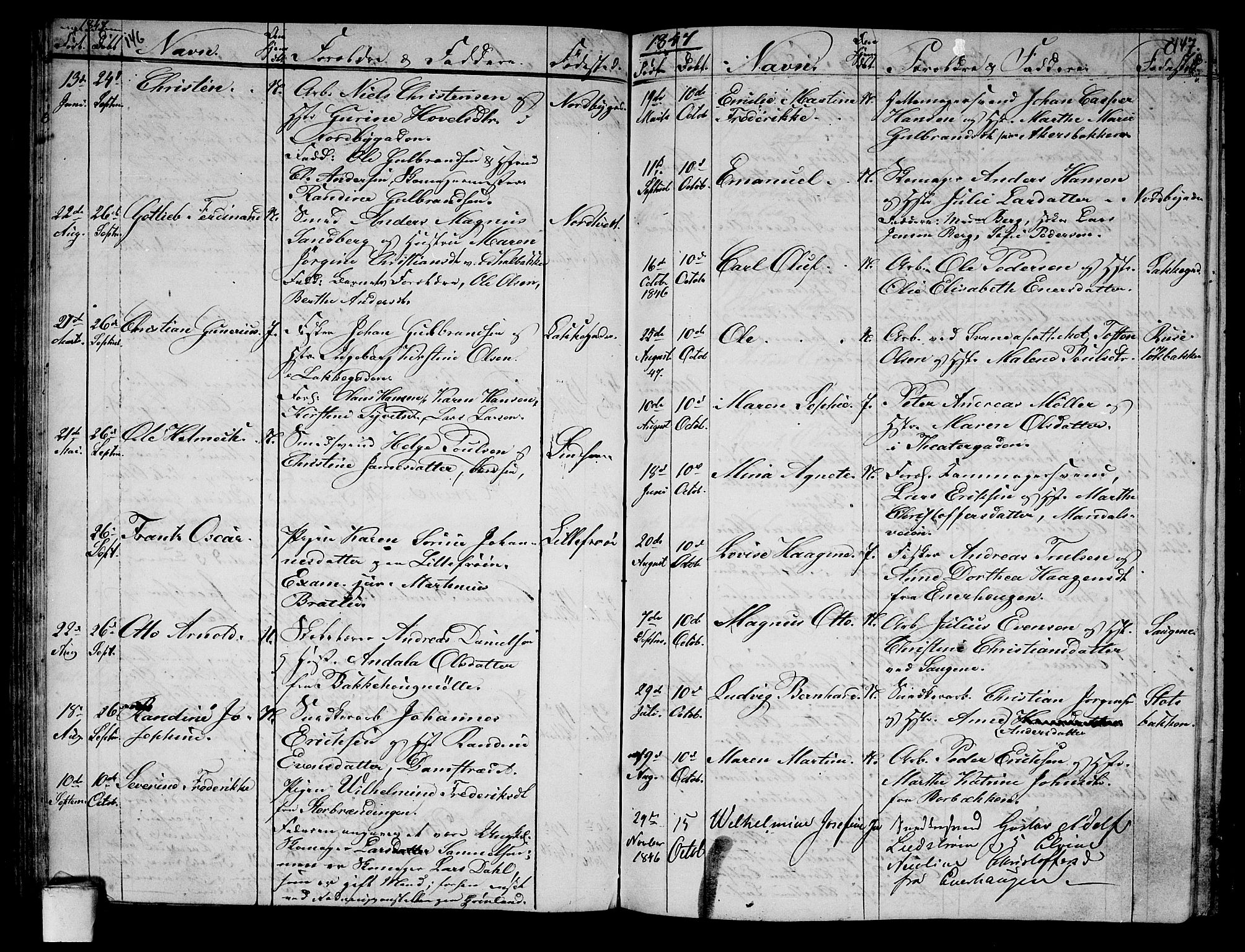 Aker prestekontor kirkebøker, SAO/A-10861/G/L0008: Parish register (copy) no. 8, 1845-1848, p. 146-147