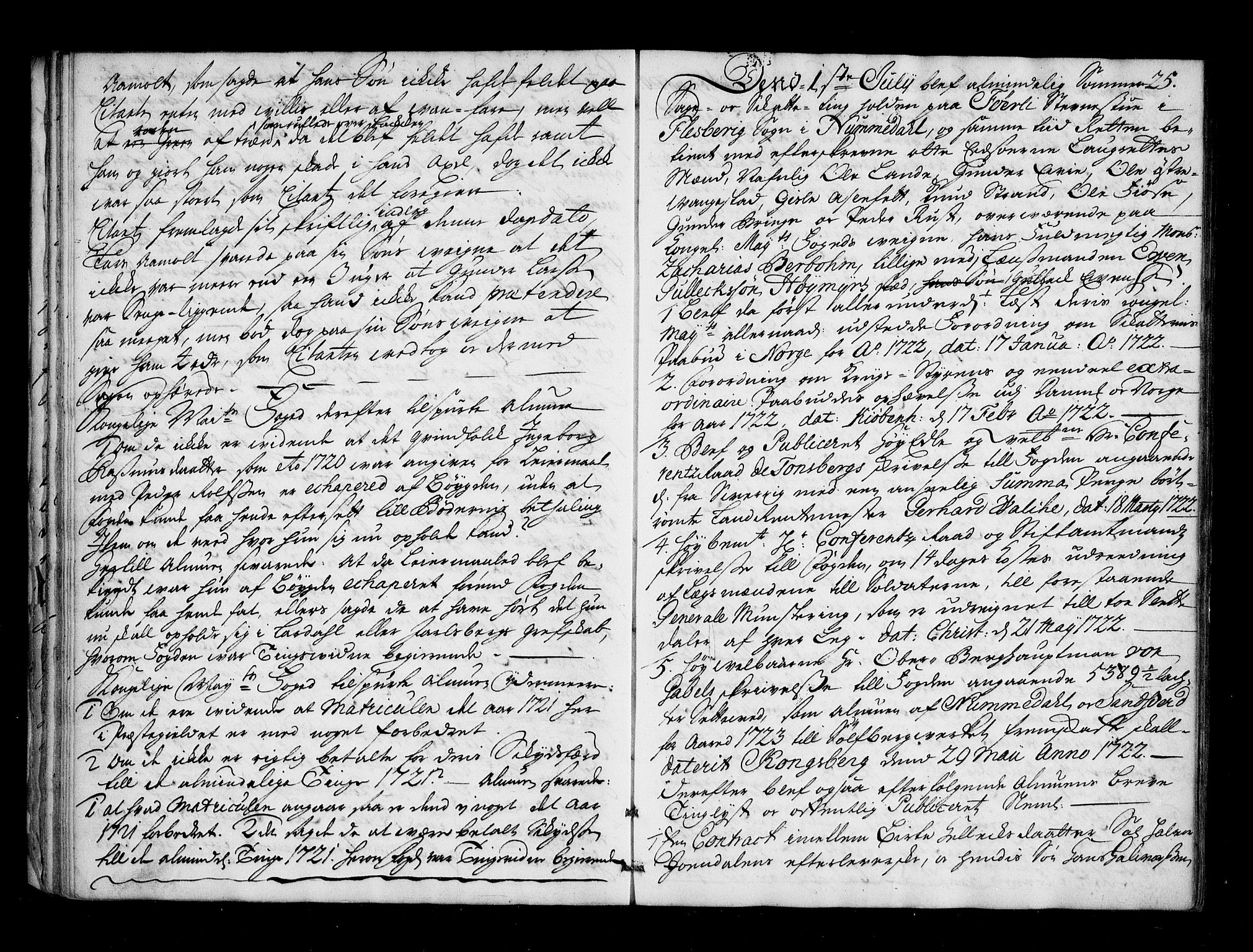 Numedal og Sandsvær sorenskriveri, AV/SAKO-A-128/F/Fa/Faa/L0052: Tingbok, 1722, p. 24b-25a
