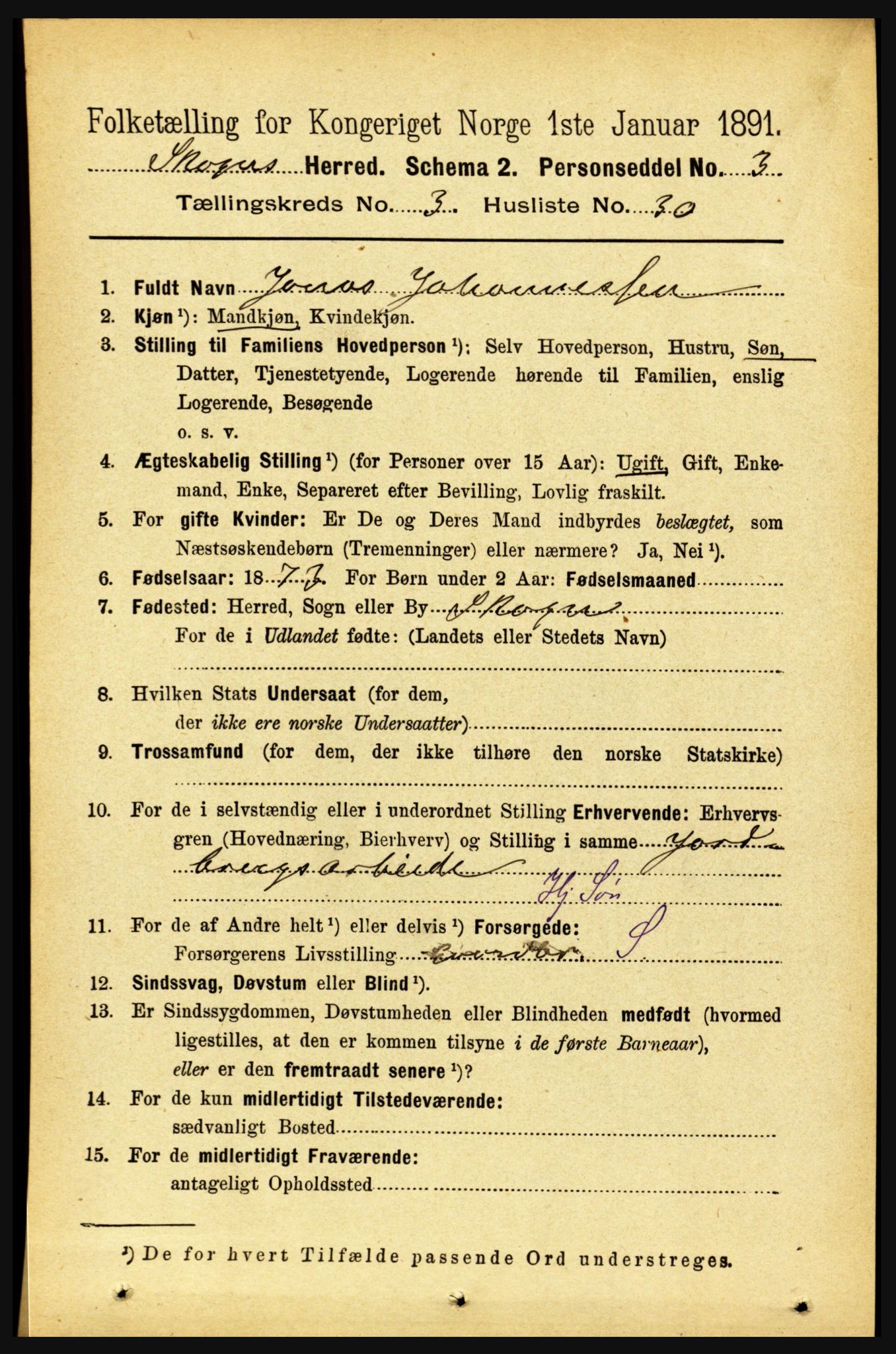 RA, 1891 census for 1719 Skogn, 1891, p. 1812