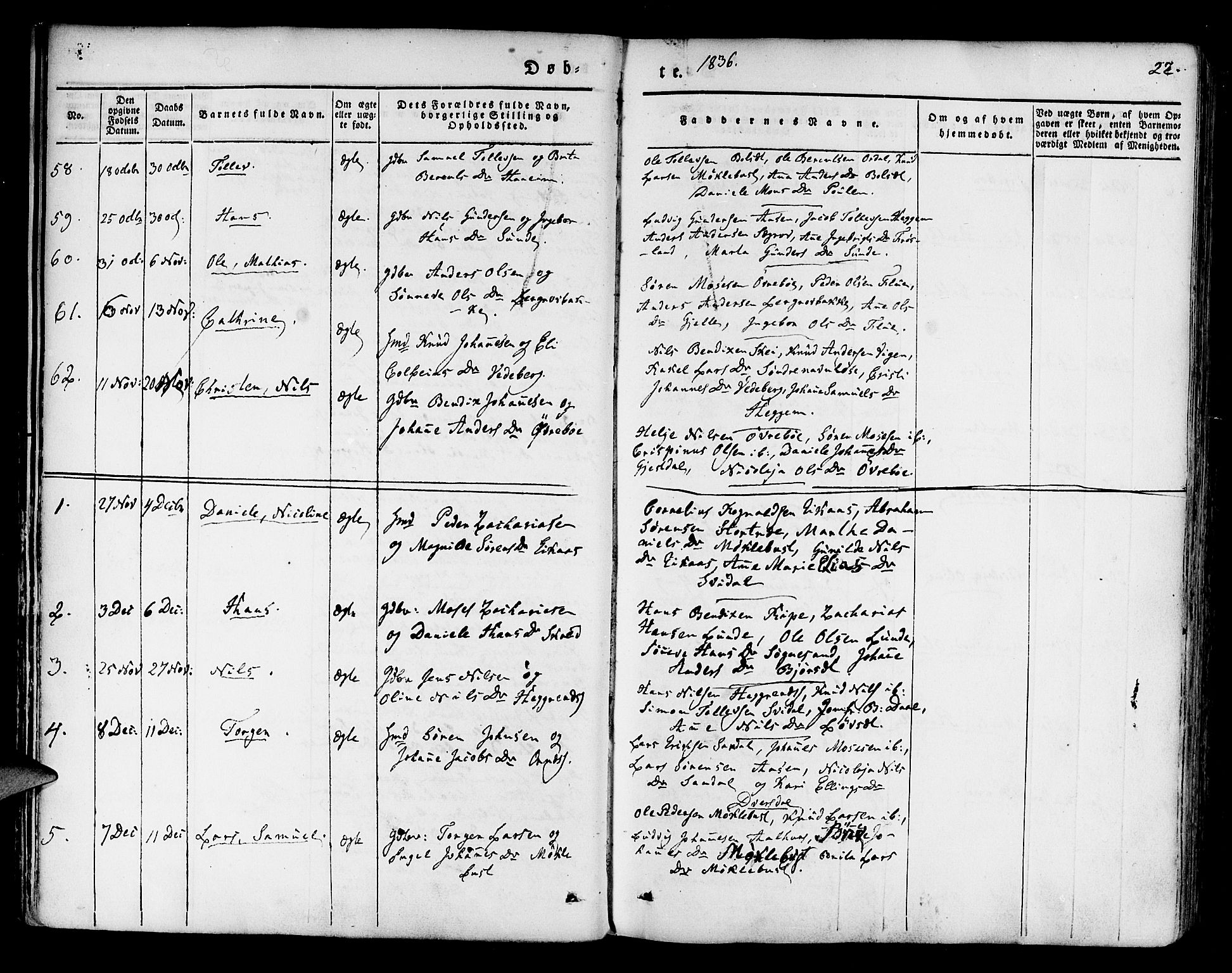 Jølster sokneprestembete, AV/SAB-A-80701/H/Haa/Haaa/L0009: Parish register (official) no. A 9, 1833-1848, p. 22