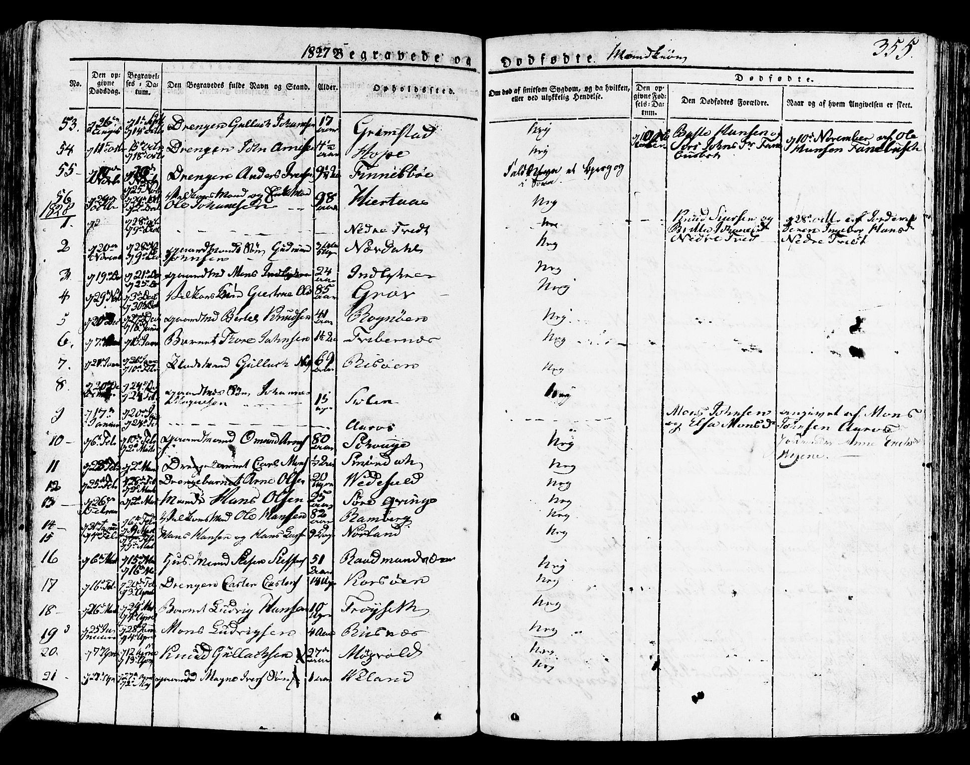 Lindås Sokneprestembete, AV/SAB-A-76701/H/Haa/Haaa/L0008: Parish register (official) no. A 8, 1823-1836, p. 355