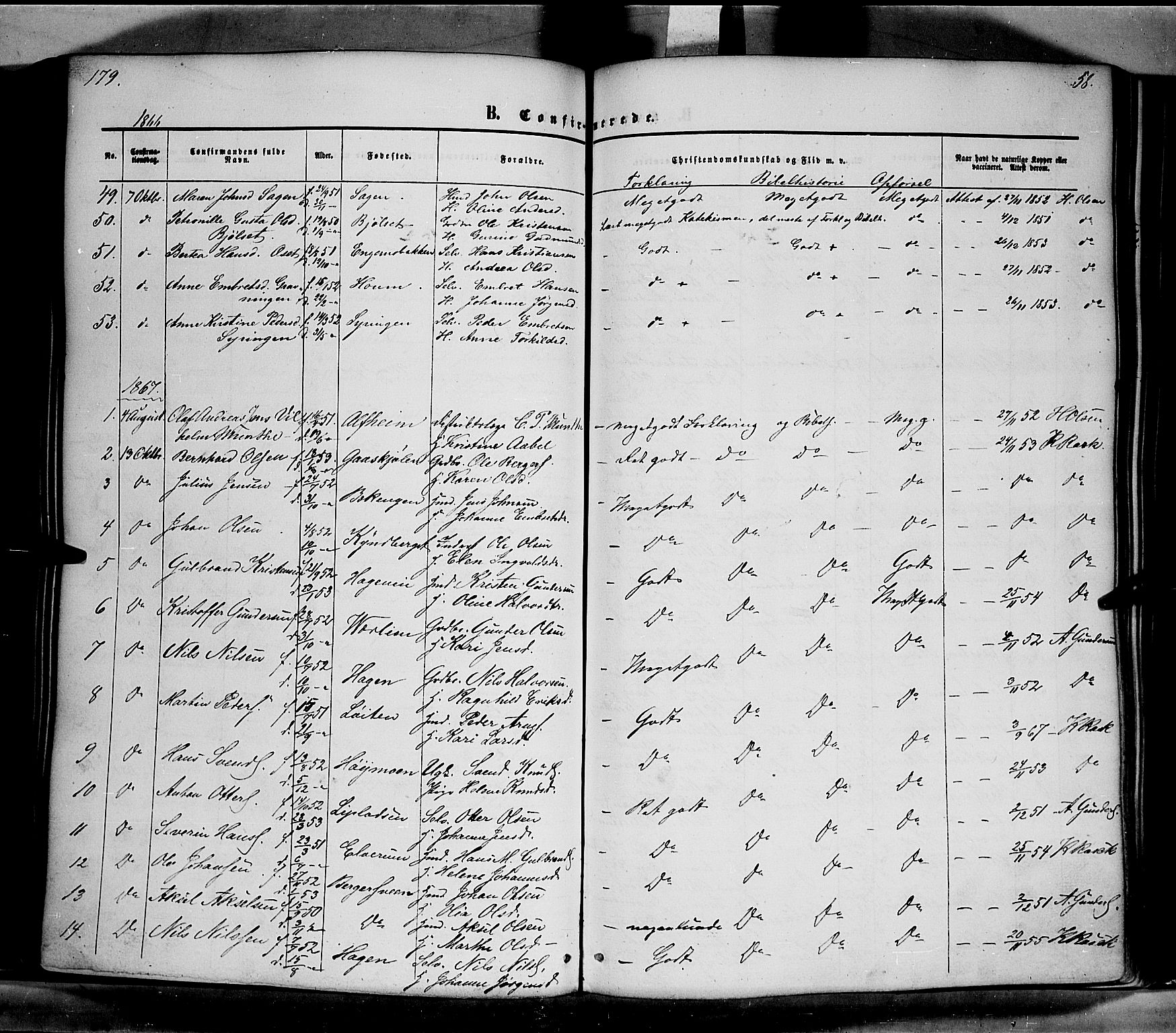 Elverum prestekontor, AV/SAH-PREST-044/H/Ha/Haa/L0010: Parish register (official) no. 10, 1857-1868, p. 179