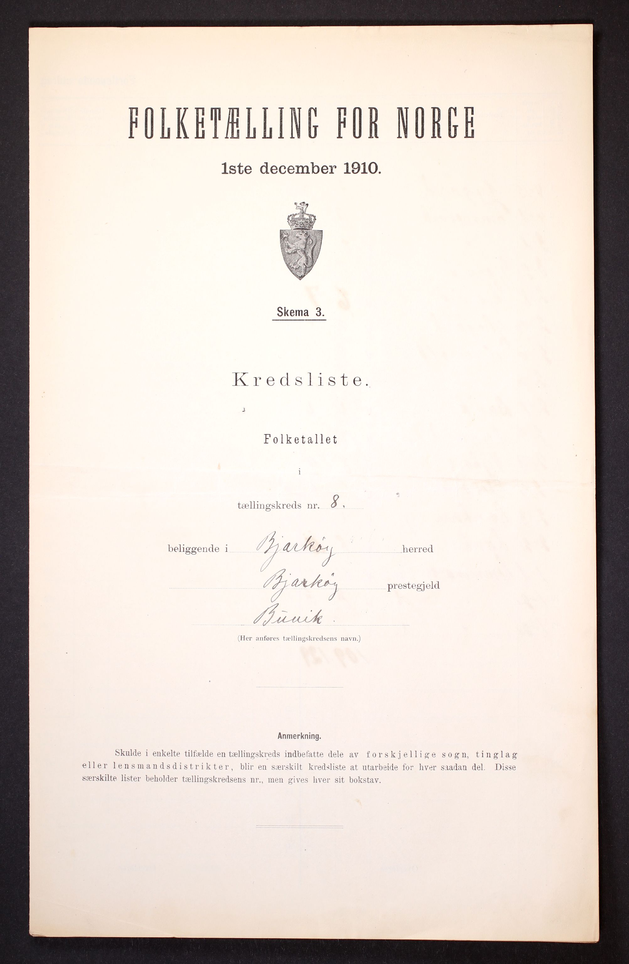 RA, 1910 census for Bjarkøy, 1910, p. 25