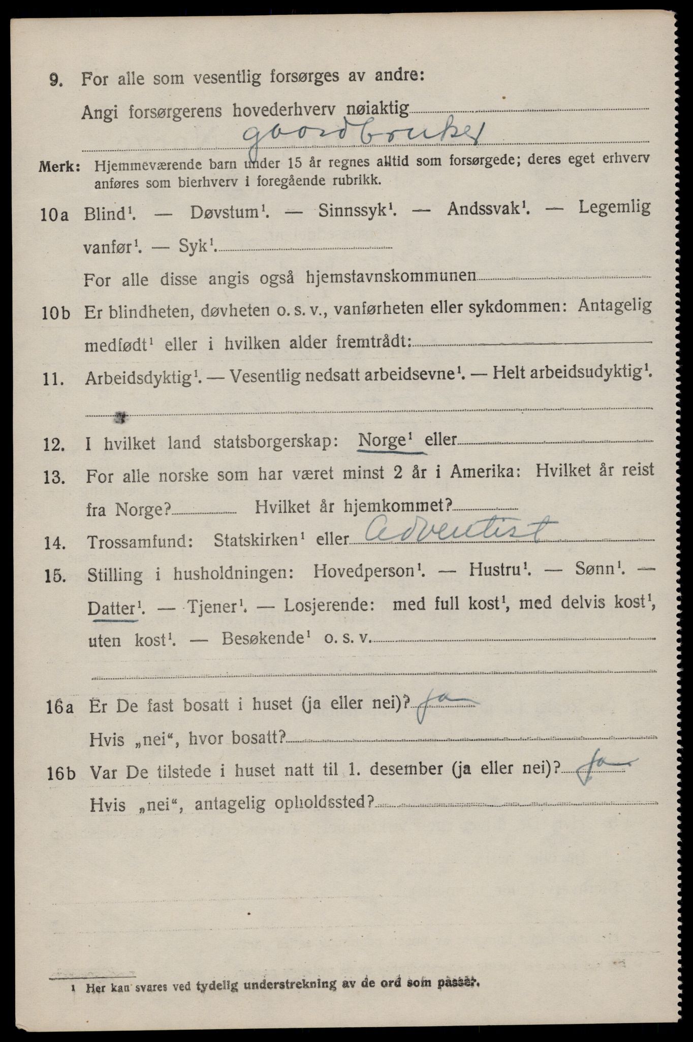 SAST, 1920 census for Ogna, 1920, p. 1738