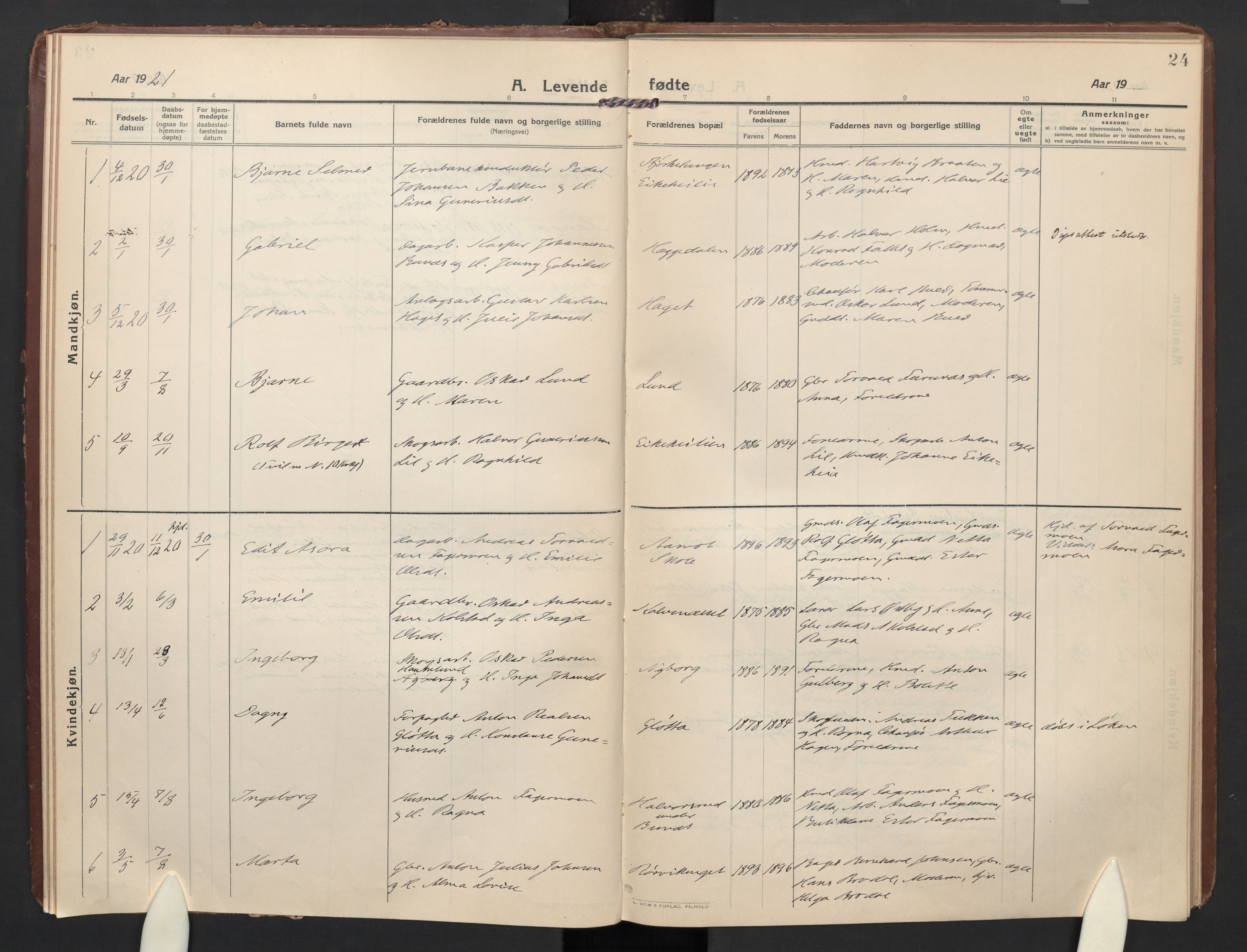 Høland prestekontor Kirkebøker, SAO/A-10346a/F/Fc: Parish register (official) no. III 4, 1912-1924, p. 24