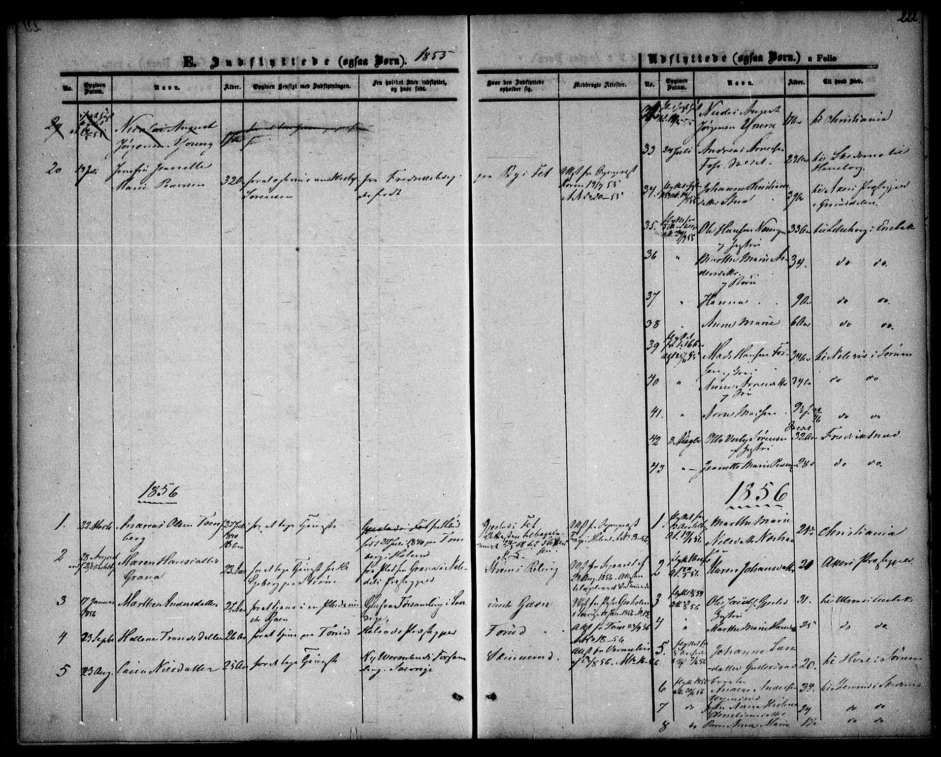 Fet prestekontor Kirkebøker, SAO/A-10370a/F/Fa/L0010: Parish register (official) no. I 10, 1847-1859, p. 222