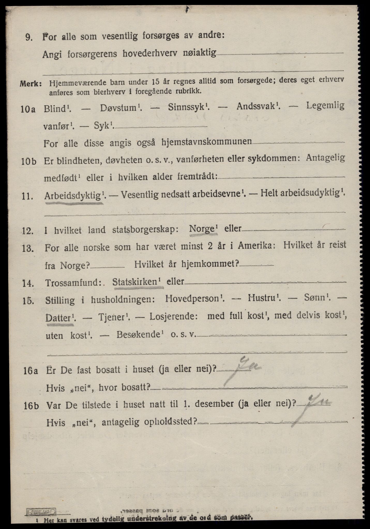 SAT, 1920 census for Vatne, 1920, p. 1819