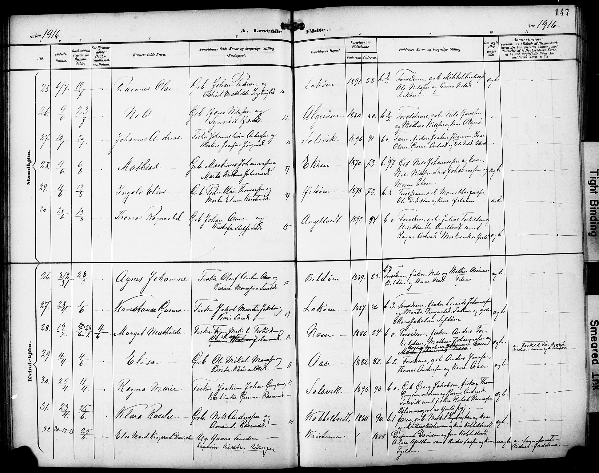 Fjell sokneprestembete, SAB/A-75301/H/Hab: Parish register (copy) no. A 5, 1899-1918, p. 147