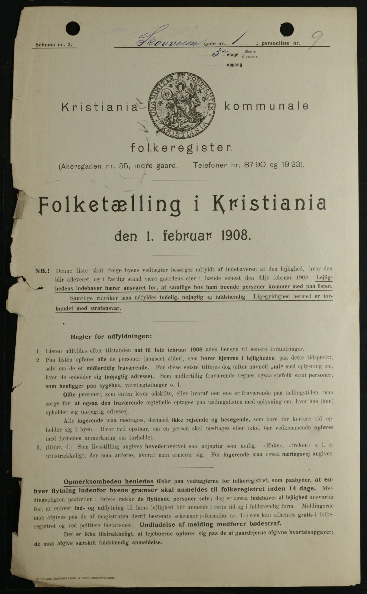 OBA, Municipal Census 1908 for Kristiania, 1908, p. 86725