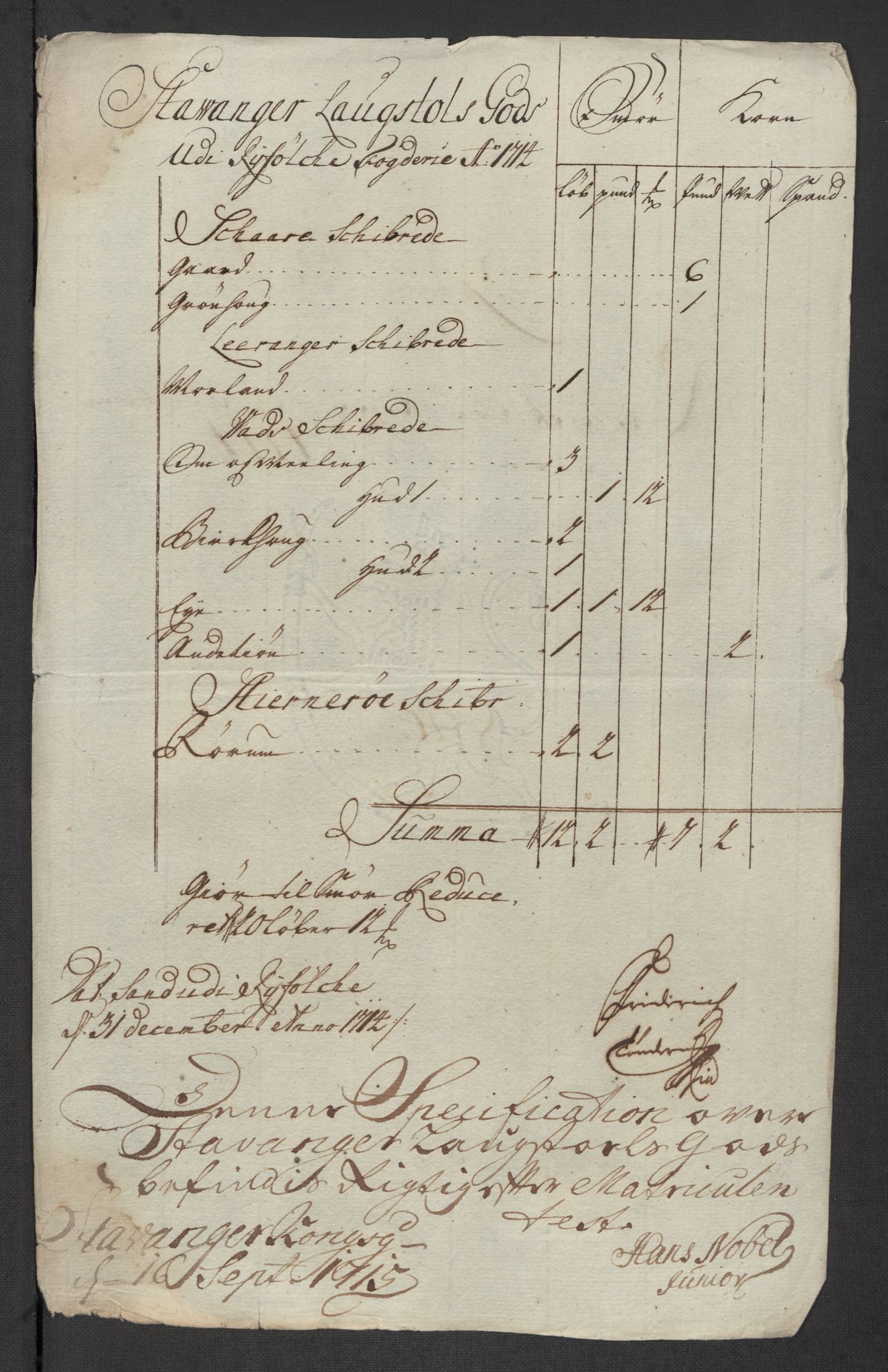 Rentekammeret inntil 1814, Reviderte regnskaper, Fogderegnskap, AV/RA-EA-4092/R47/L2867: Fogderegnskap Ryfylke, 1714, p. 229