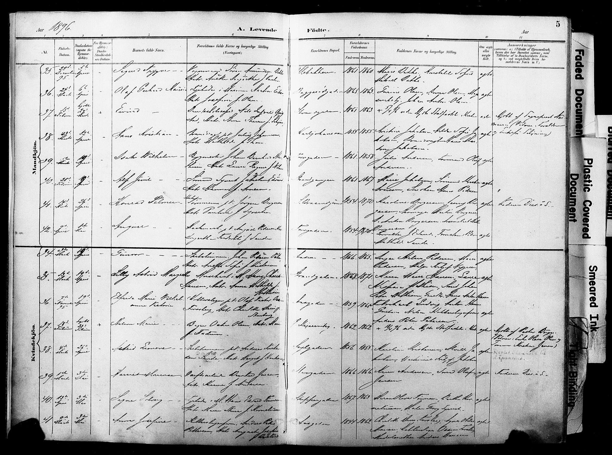 Horten kirkebøker, AV/SAKO-A-348/F/Fa/L0005: Parish register (official) no. 5, 1896-1904, p. 5