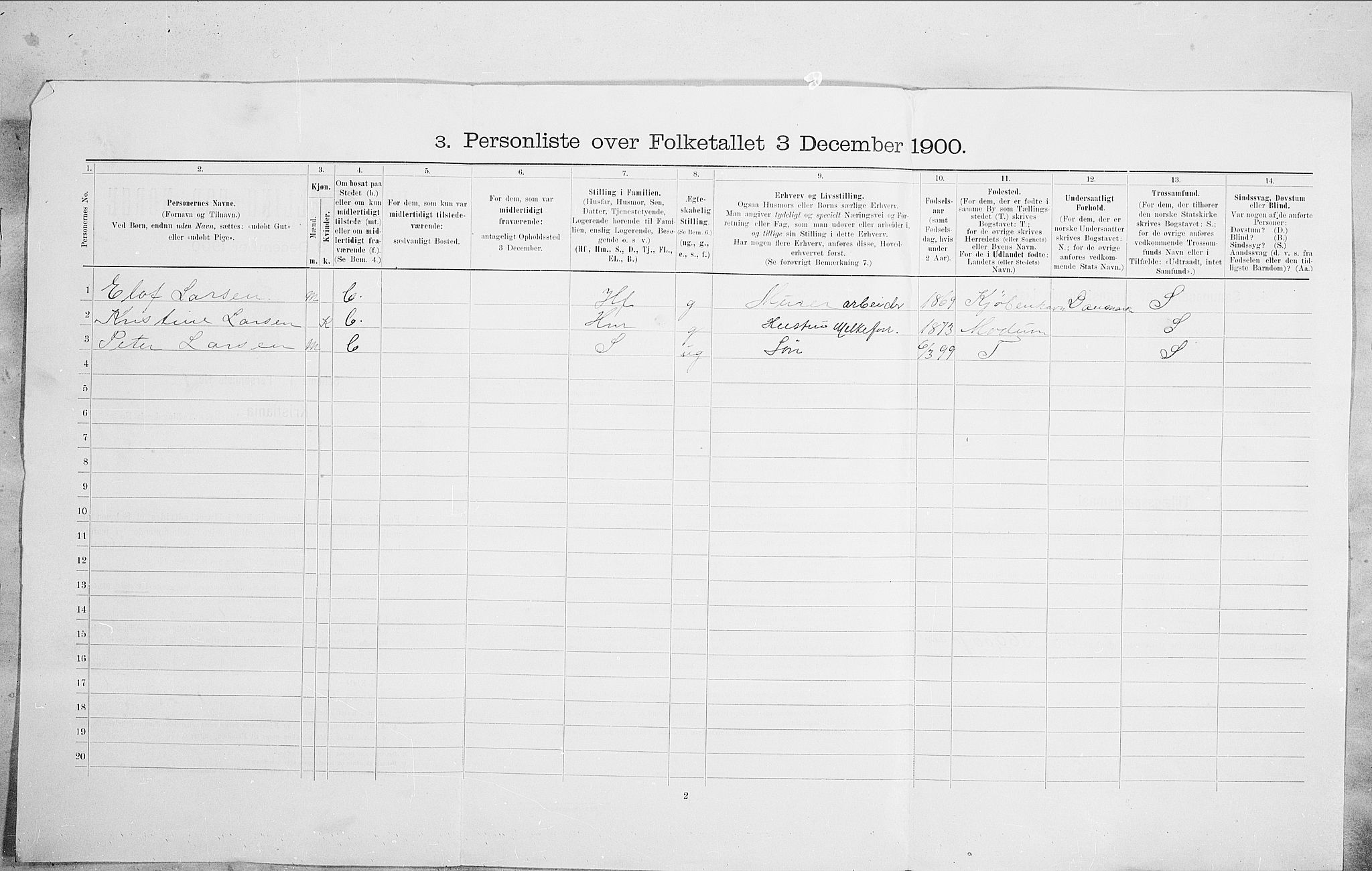 SAO, 1900 census for Kristiania, 1900, p. 84194