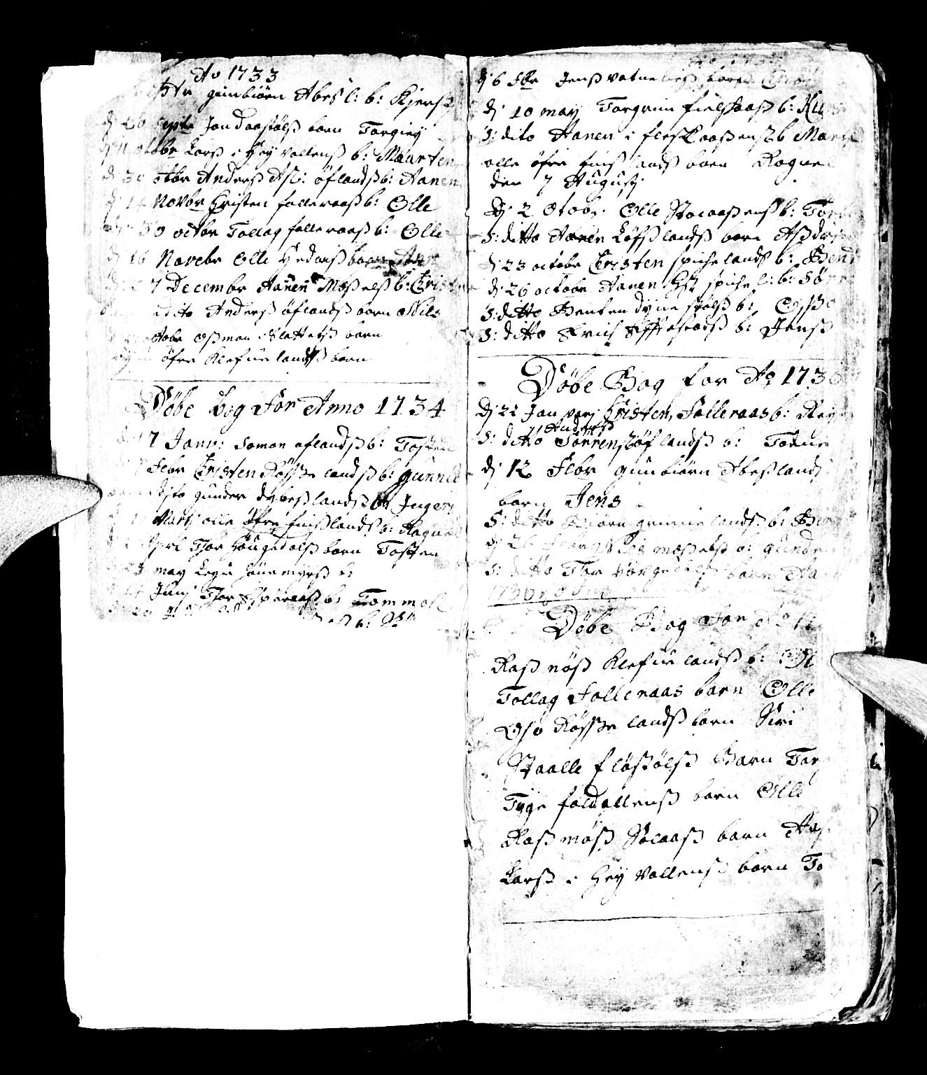 Bjelland sokneprestkontor, SAK/1111-0005/F/Fb/Fbb/L0001: Parish register (copy) no. B 1, 1732-1782, p. 2