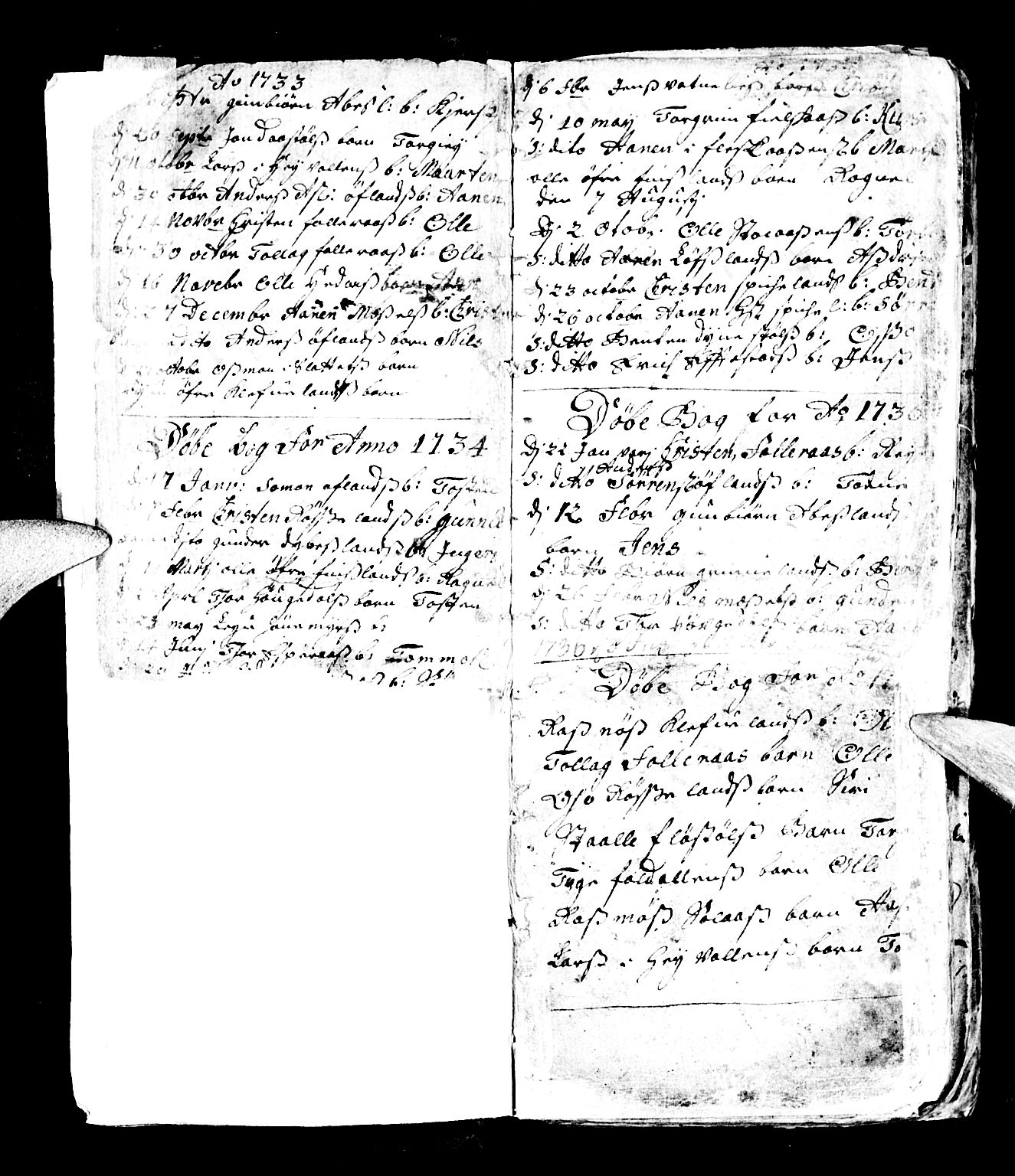 Bjelland sokneprestkontor, AV/SAK-1111-0005/F/Fb/Fbb/L0001: Parish register (copy) no. B 1, 1732-1782, p. 2