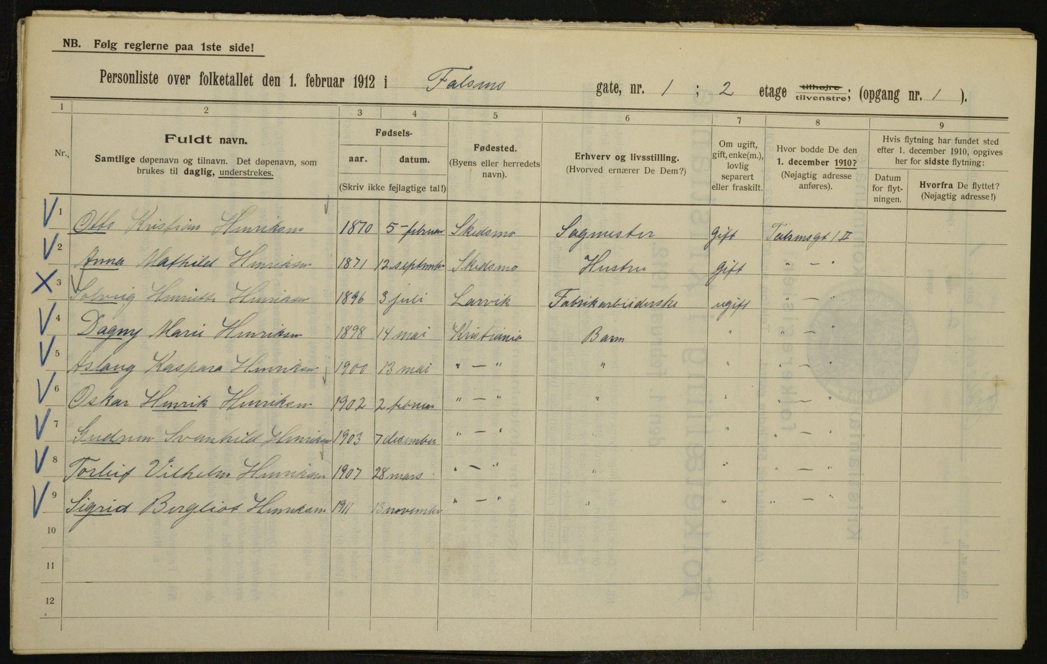 OBA, Municipal Census 1912 for Kristiania, 1912, p. 23230