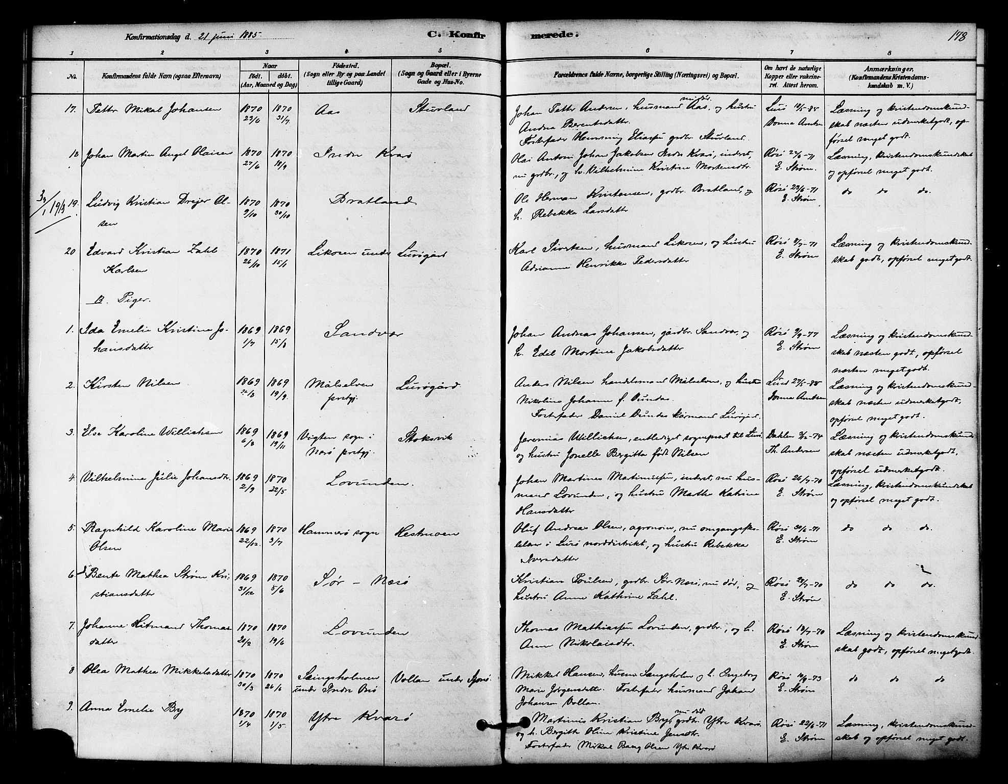 Ministerialprotokoller, klokkerbøker og fødselsregistre - Nordland, AV/SAT-A-1459/839/L0568: Parish register (official) no. 839A05, 1880-1902, p. 178