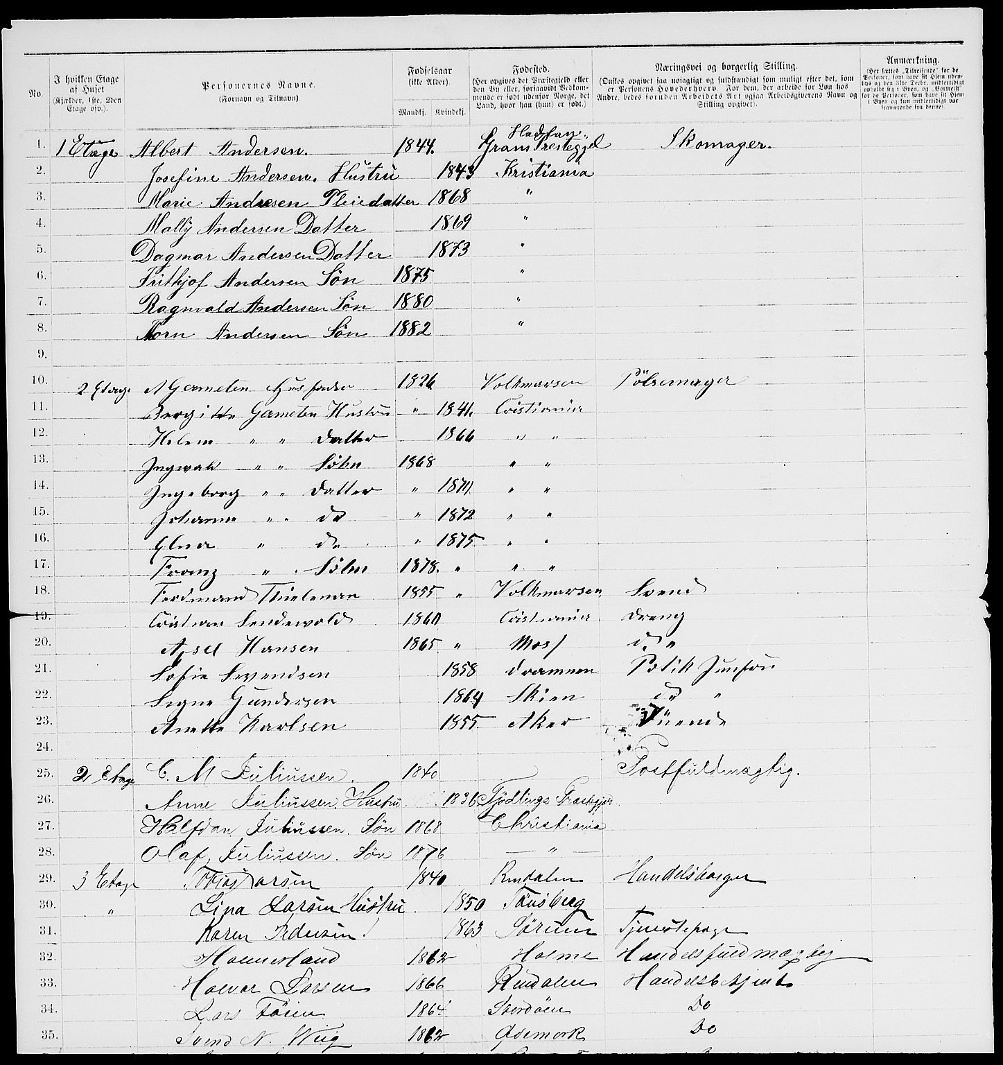 RA, 1885 census for 0301 Kristiania, 1885, p. 6707