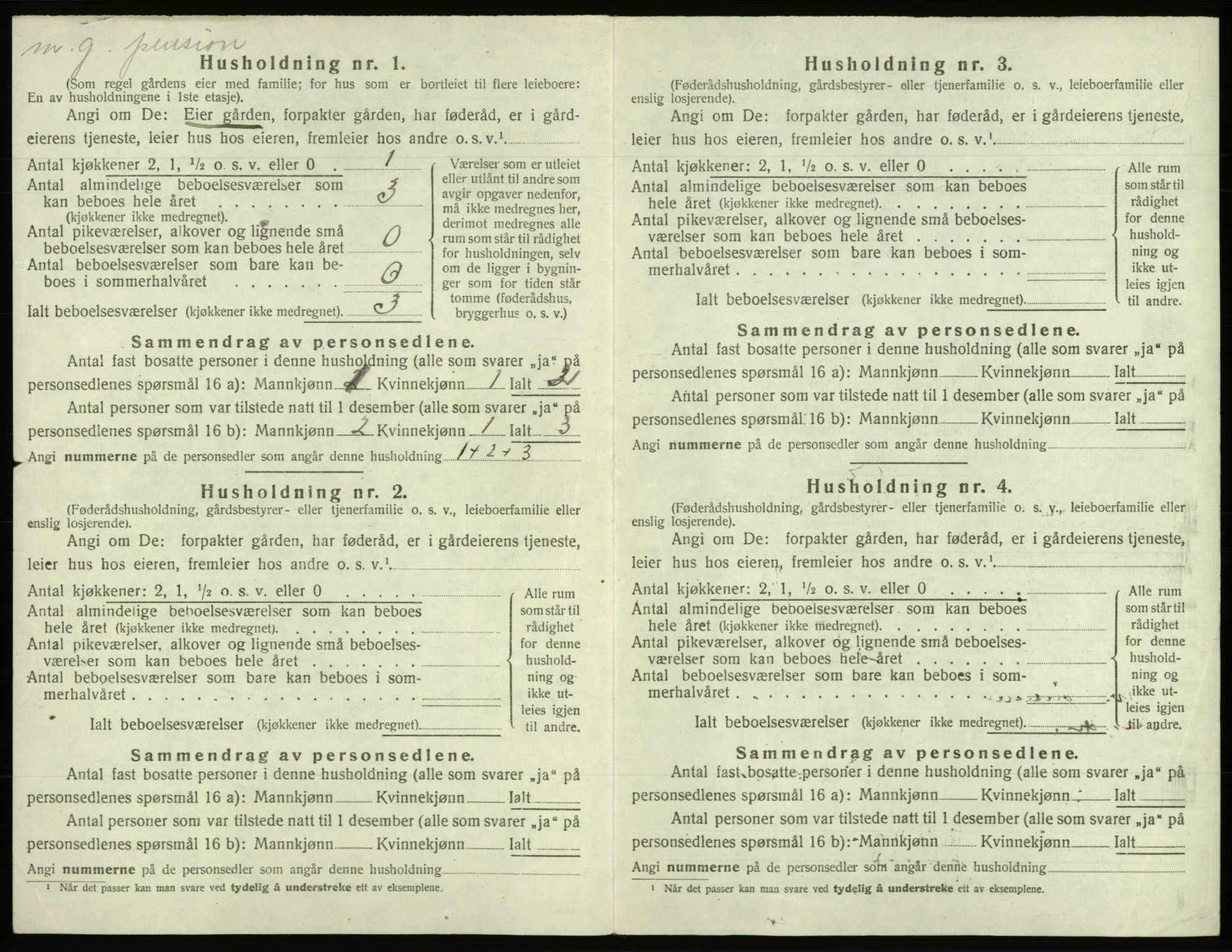 SAB, 1920 census for Os, 1920, p. 927