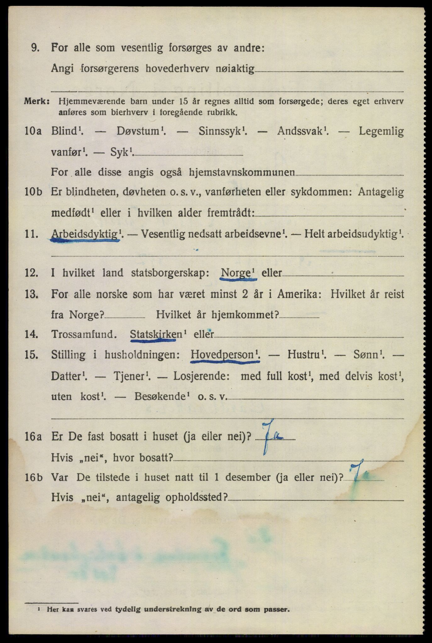 SAKO, 1920 census for Bamble, 1920, p. 7838