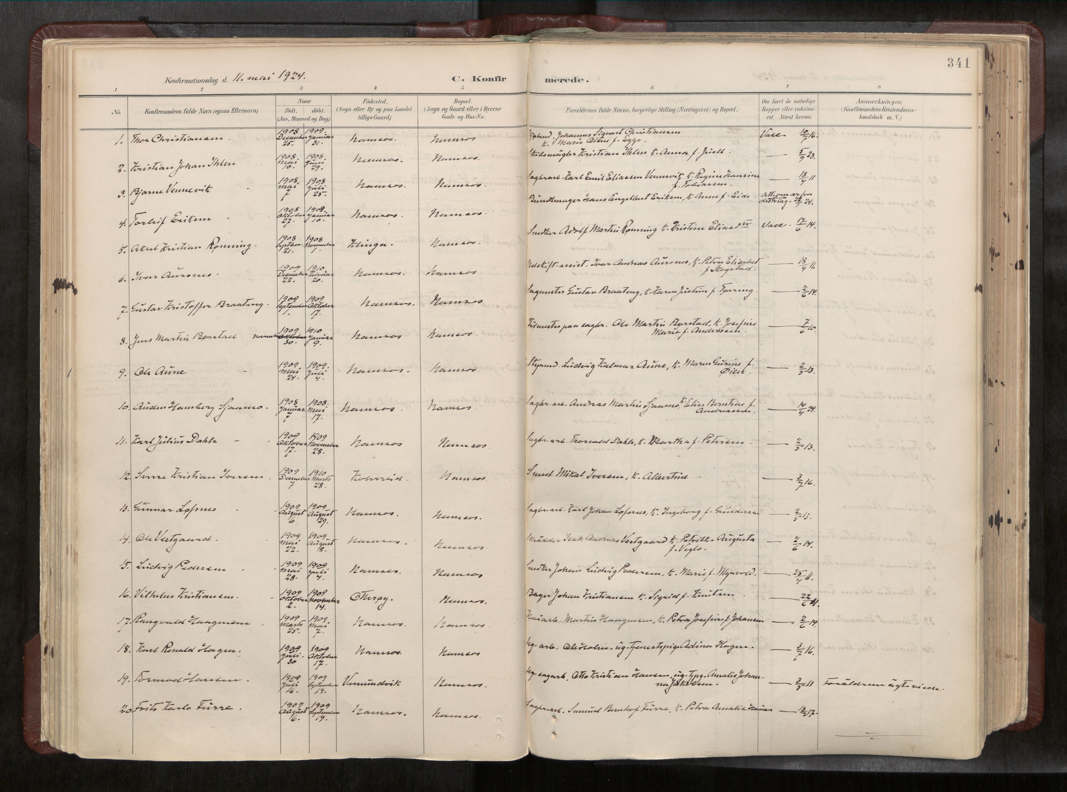 Ministerialprotokoller, klokkerbøker og fødselsregistre - Nord-Trøndelag, SAT/A-1458/768/L0579a: Parish register (official) no. 768A14, 1887-1931, p. 341