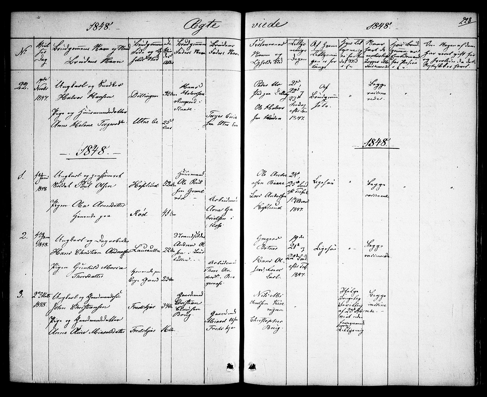 Rygge prestekontor Kirkebøker, SAO/A-10084b/F/Fa/L0004: Parish register (official) no. 4, 1836-1851, p. 228