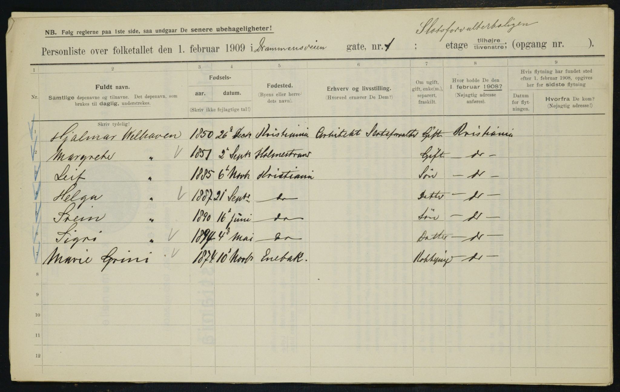 OBA, Municipal Census 1909 for Kristiania, 1909, p. 14806